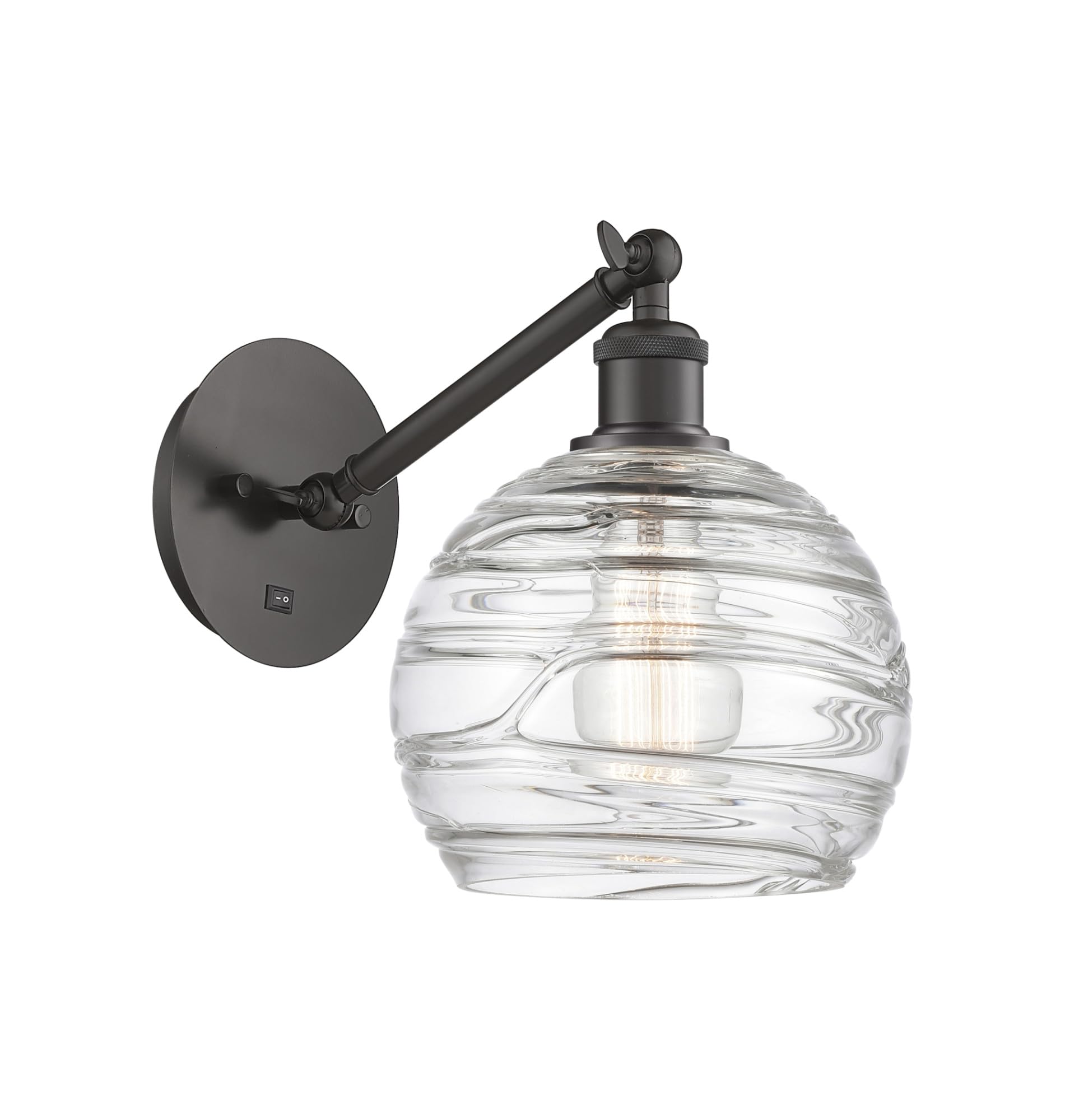 Innovations Lighting Athens - 1 Light Industrial Wall Sconce, Oil Rubbed Bronze Finish with Clear Glass Shade, 12.38