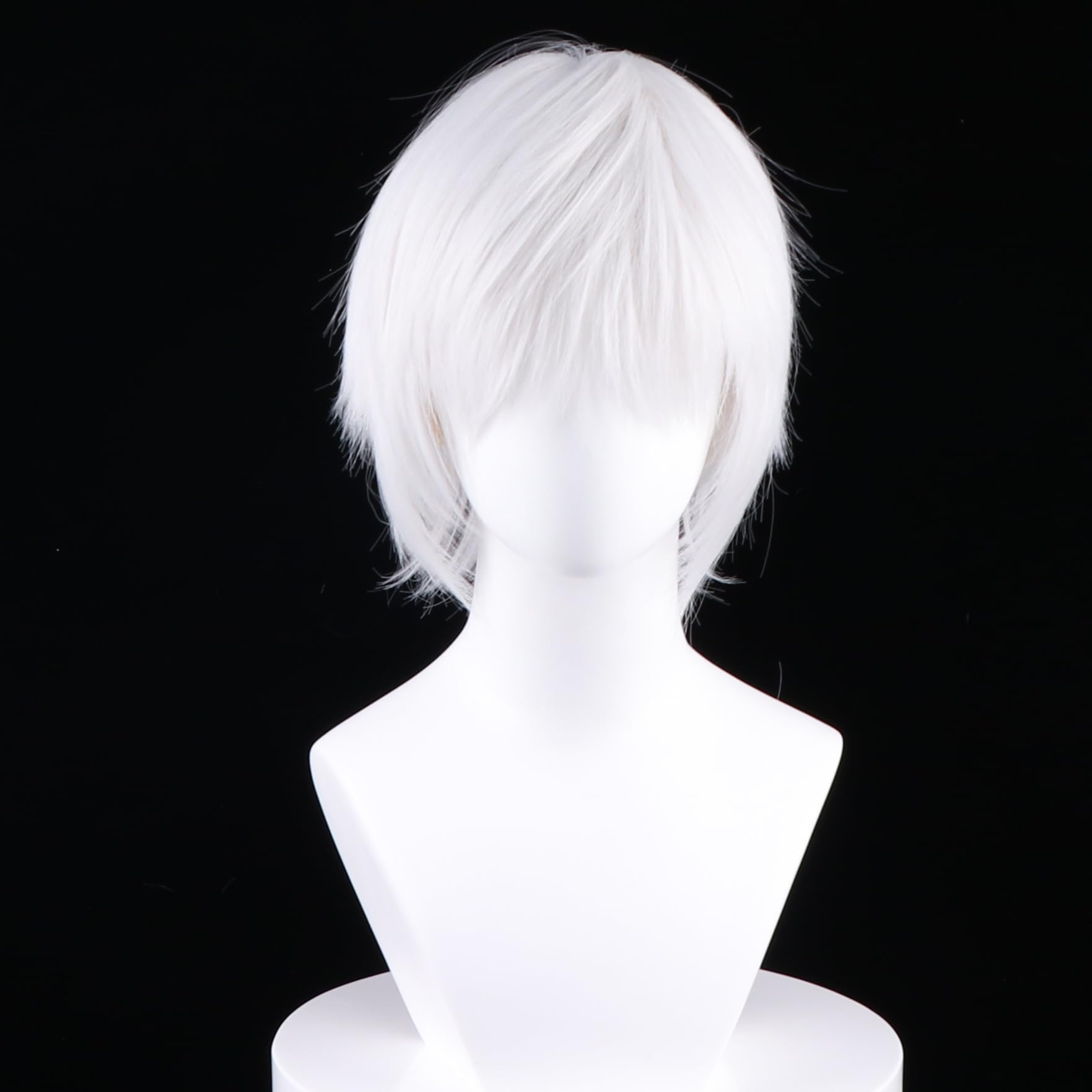 Anime Cosplay Wig - Silver White Synthetic Hair for Coser Costume & Party | Perfect for Anime, Comics, and Halloween Costumes