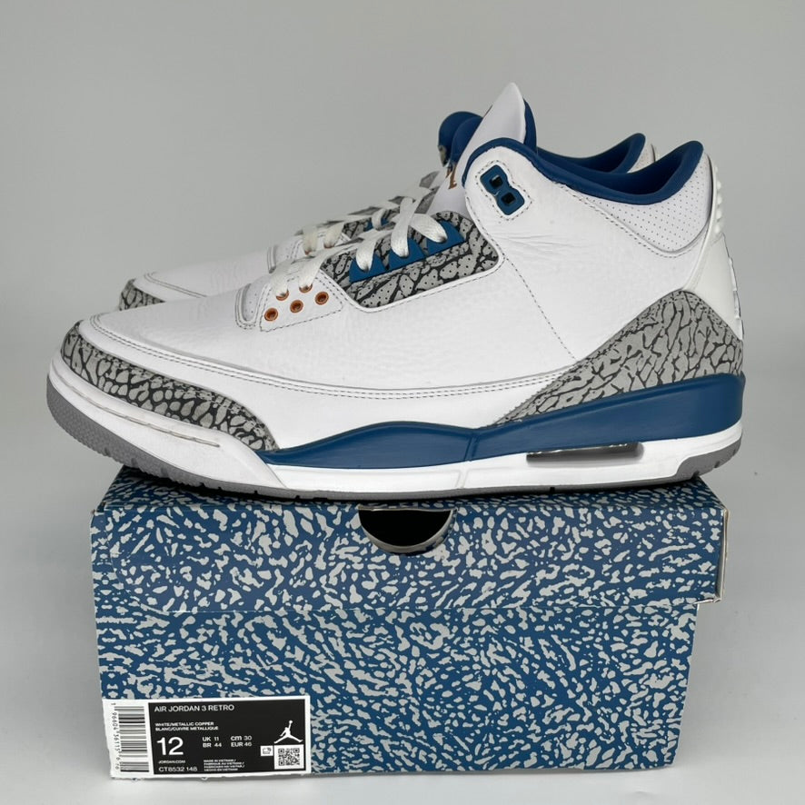 AIR JORDAN 3 Retro Wizards Basketball Shoes Men's Size 12 - Style CT8532-148 | Authentic Sneakers for Streetwear & Basketball Games
