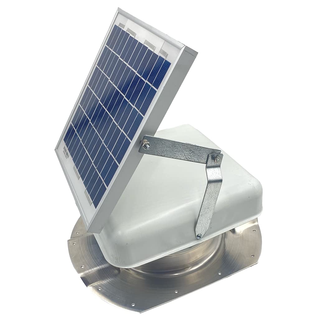 Solar Mega RoofBlaster Adjustable Ventilation Fan for 3.5” Ribbed Conex Shipping Containers - White Solar Powered Roof Vent & Exhaust Fan - Keep Containers Cool with Sun Power - Perfect for Cargo Storage, Workshops & Mobile Offices