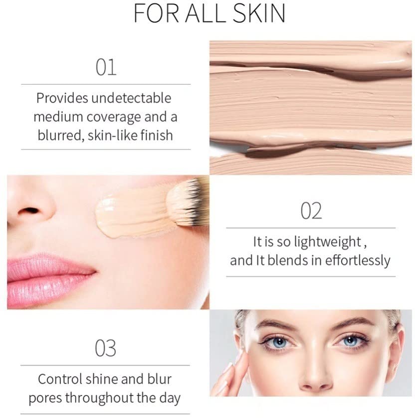 Oil-Free Liquid Foundation for Flawless Coverage - Long Lasting Matte Finish for Oily Skin | Perfect for Everyday Wear, Special Occasions & Professional Makeup Looks