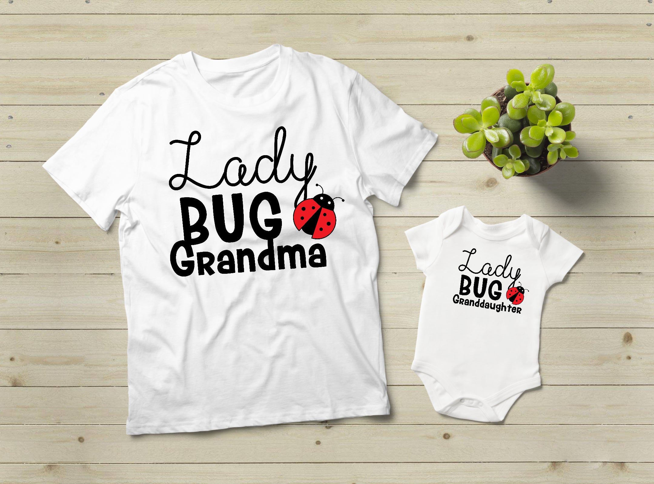 Stylish Ladybug Print Shirt for Grandma - Perfect Gift for Grandmother & Granddaughter - Cute Ladybug Design for Family Bonding & Special Occasions
