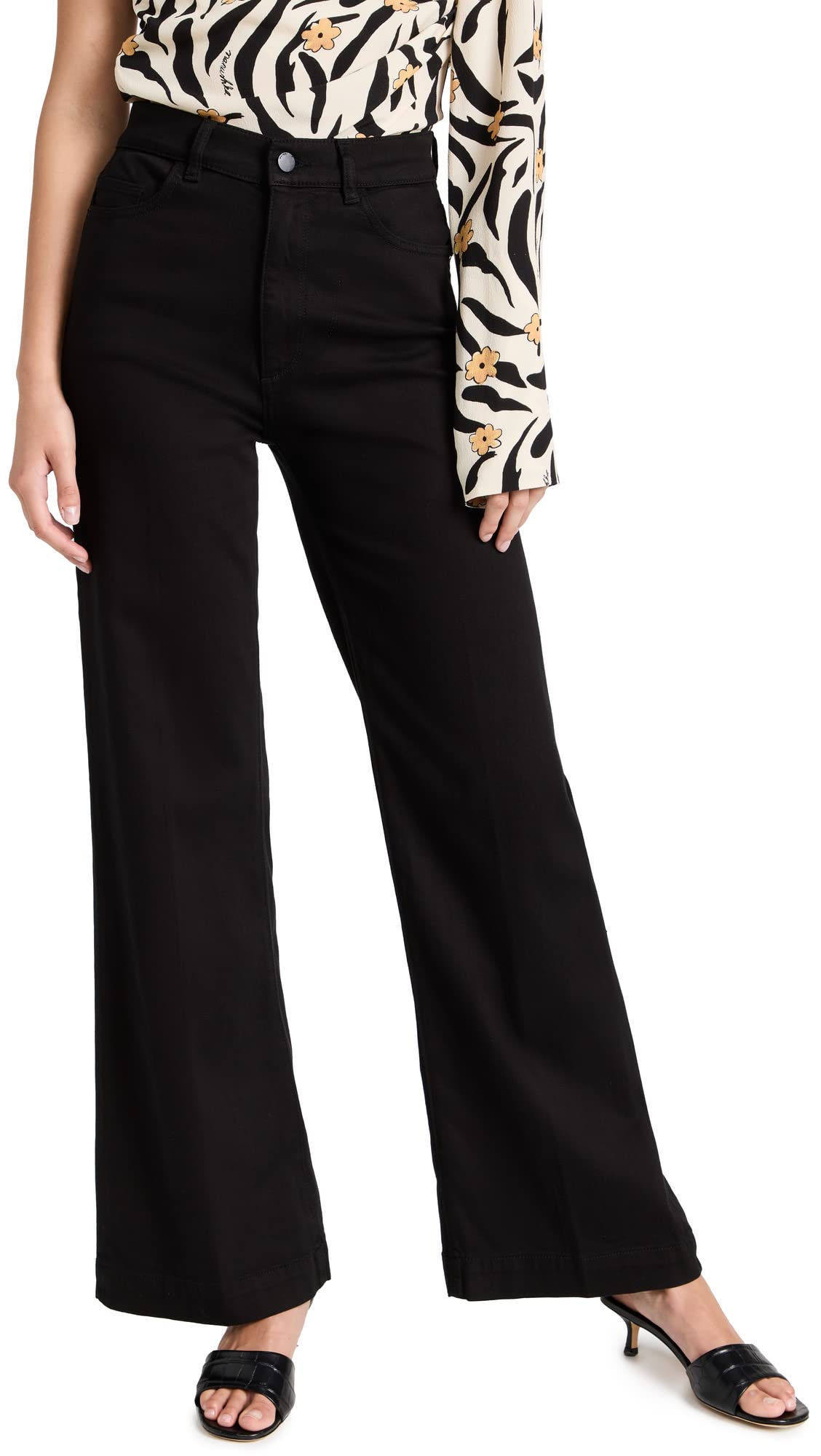 DL1961 Women's Hepburn High Rise Wide Leg Vintage Jeans - Comfortable Retro Denim Pants for Casual Wear & Everyday Outfits