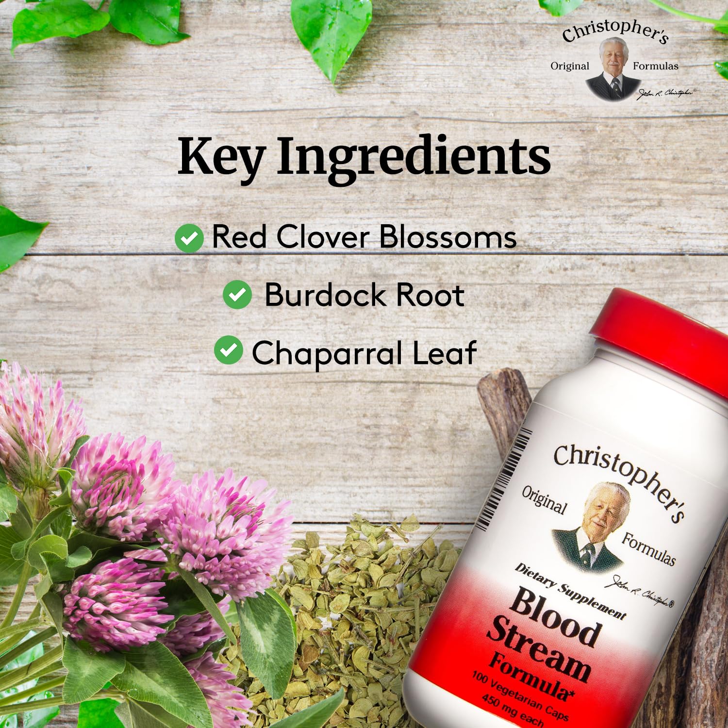 Christopher's Blood Stream Formula - 100 Capsules Herbal Supplement for Circulation Support
