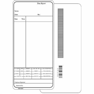 TCS (1000 Count) Time Cards - Simplex Consecutive Numbered with Barcode - Form 1950-9248 - Perfect for Employee Time Tracking, Payroll Systems & Business Record Keeping
