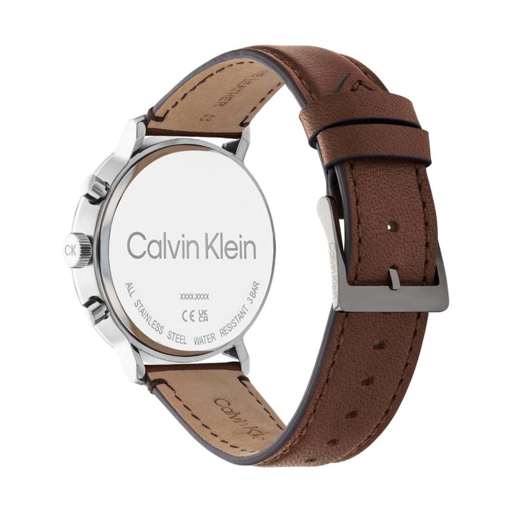 Calvin Klein Men's Chronograph Watch with Brown Leather Strap 25200112 - Stylish Dress Watch for Business & Formal Occasions