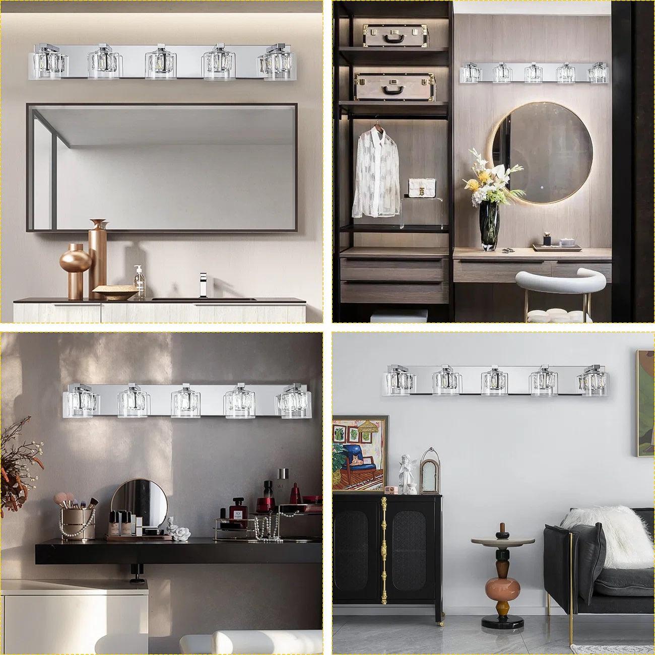 Kolt Modern 5-Light Bathroom Vanity Lighting Fixture - Elegant LED Vanity Light for Bathroom Mirror, Perfect for Modern Home Decor & Spa-Like Ambience