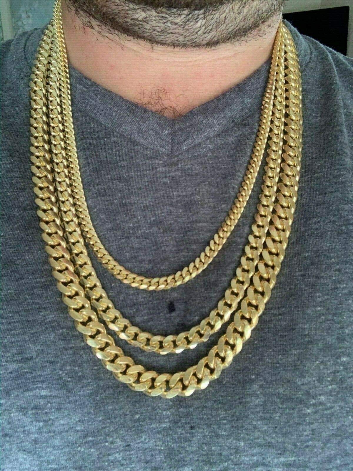 HarlemBling 925 Sterling Silver 14k Gold Plated Miami Cuban Link Chain & Bracelet Set | Box Lock Cuban Link 4-10.5mm | Italy Crafted Men's Jewelry for Gifts, Parties & Everyday Wear