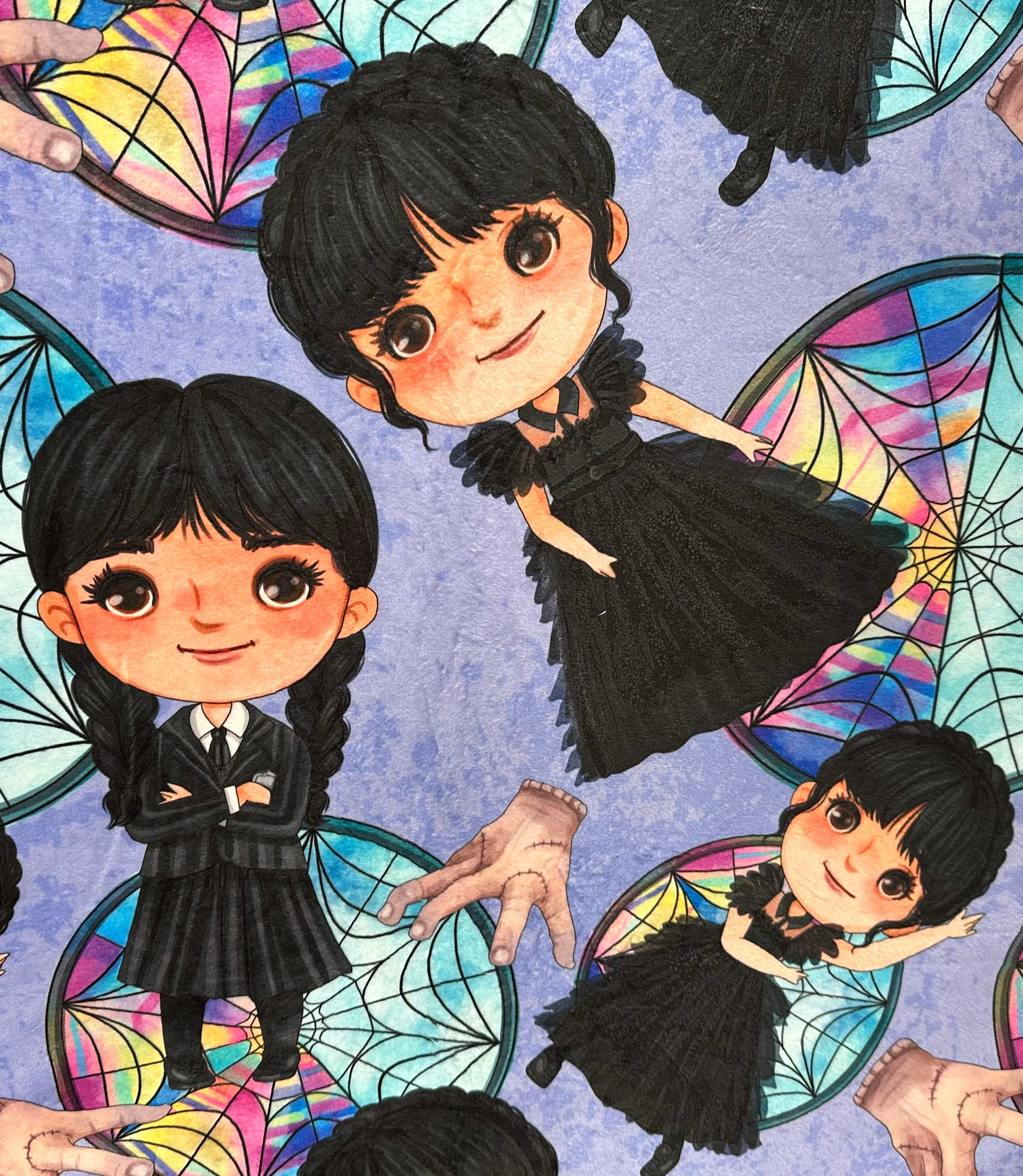 Spooky Girl Black Tuscany 41x60 Minky Blanket for Kids, Toddlers & Babies - Soft Travel Blanket with 13x19 Pillowcase - Perfect for Nursery, Stroller & Car Rides