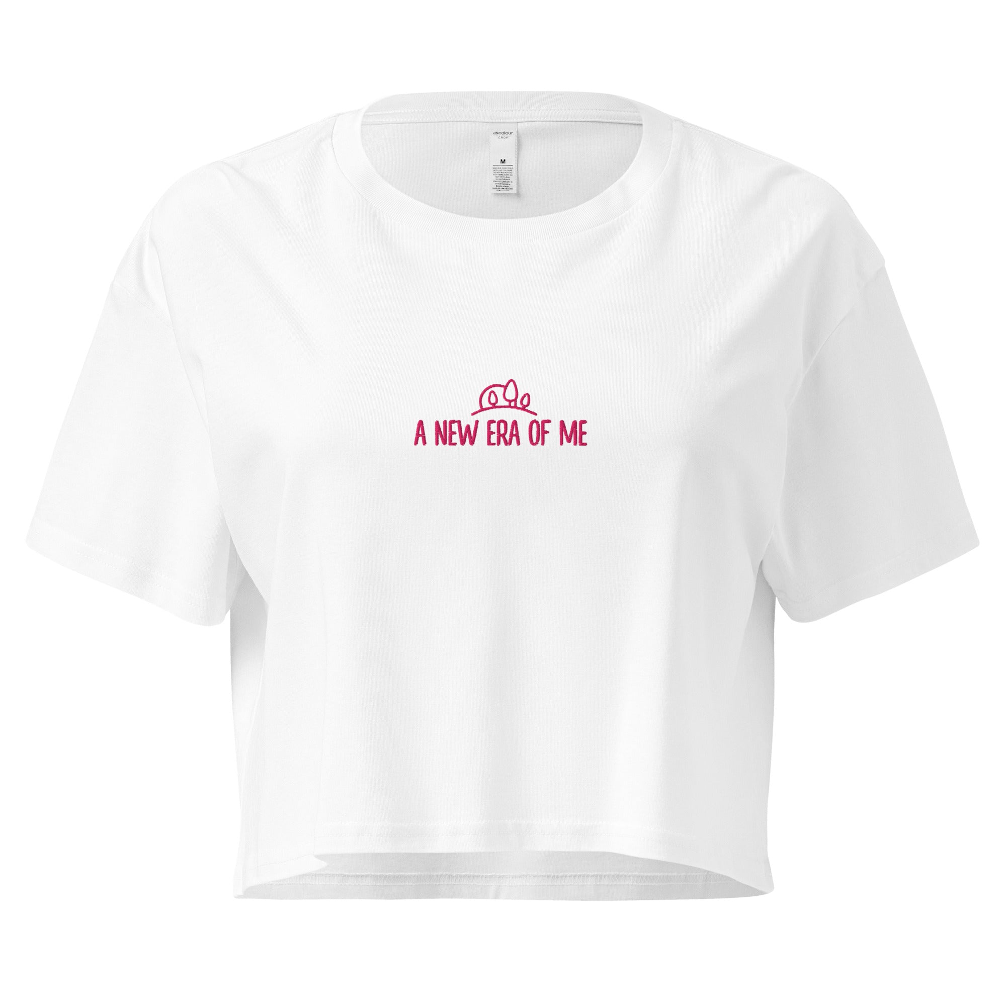 Embroidered Crop Top for Women - Pink Thread Design, Trendy Fashion, Comfortable Fit - Perfect for Summer Outfits, Casual Wear & Street Style