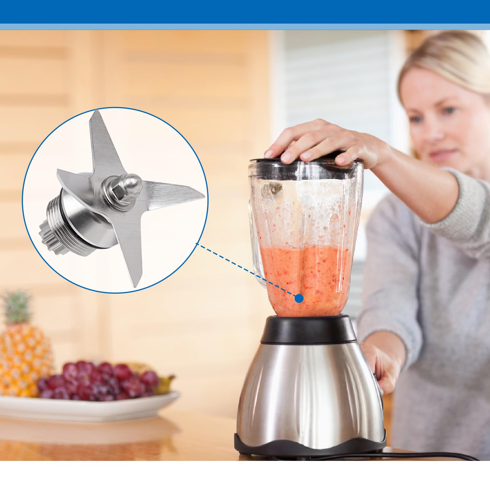 Vitamix 5200 Series Blender Blade Replacement - Stainless Steel Wet Blade Assembly for 32oz & 64oz Containers - Durable Kitchen Accessory for Smoothies, Soups & Food Prep