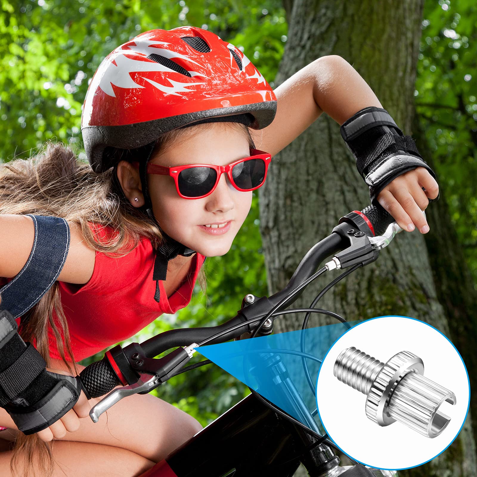 12pcs Silver ATV Motorcycle Clutch Brake Cable Adjusters - 8mm Nut Bolts for Cars & Bikes