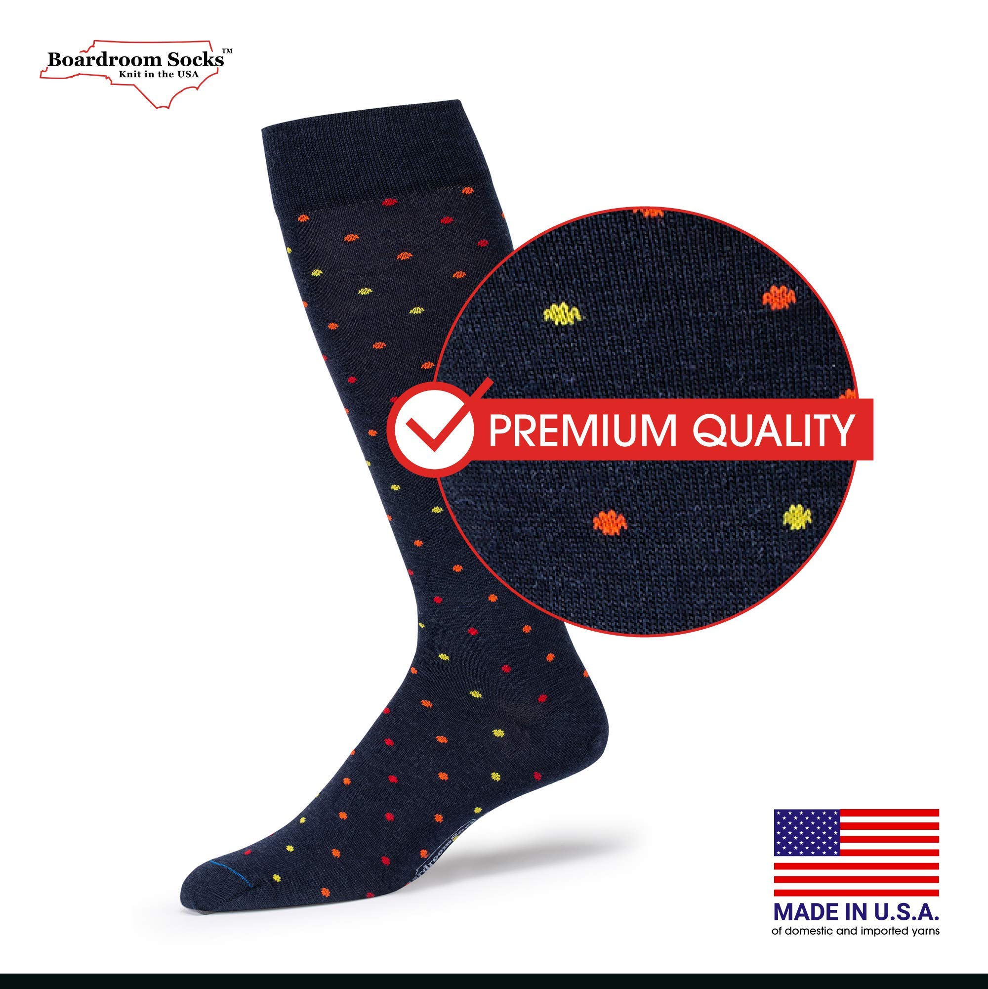 Premium Merino Wool Over-the-Calf Dress Socks for Men - Breathable & Comfortable Patterned Socks for Business, Office & Formal Occasions