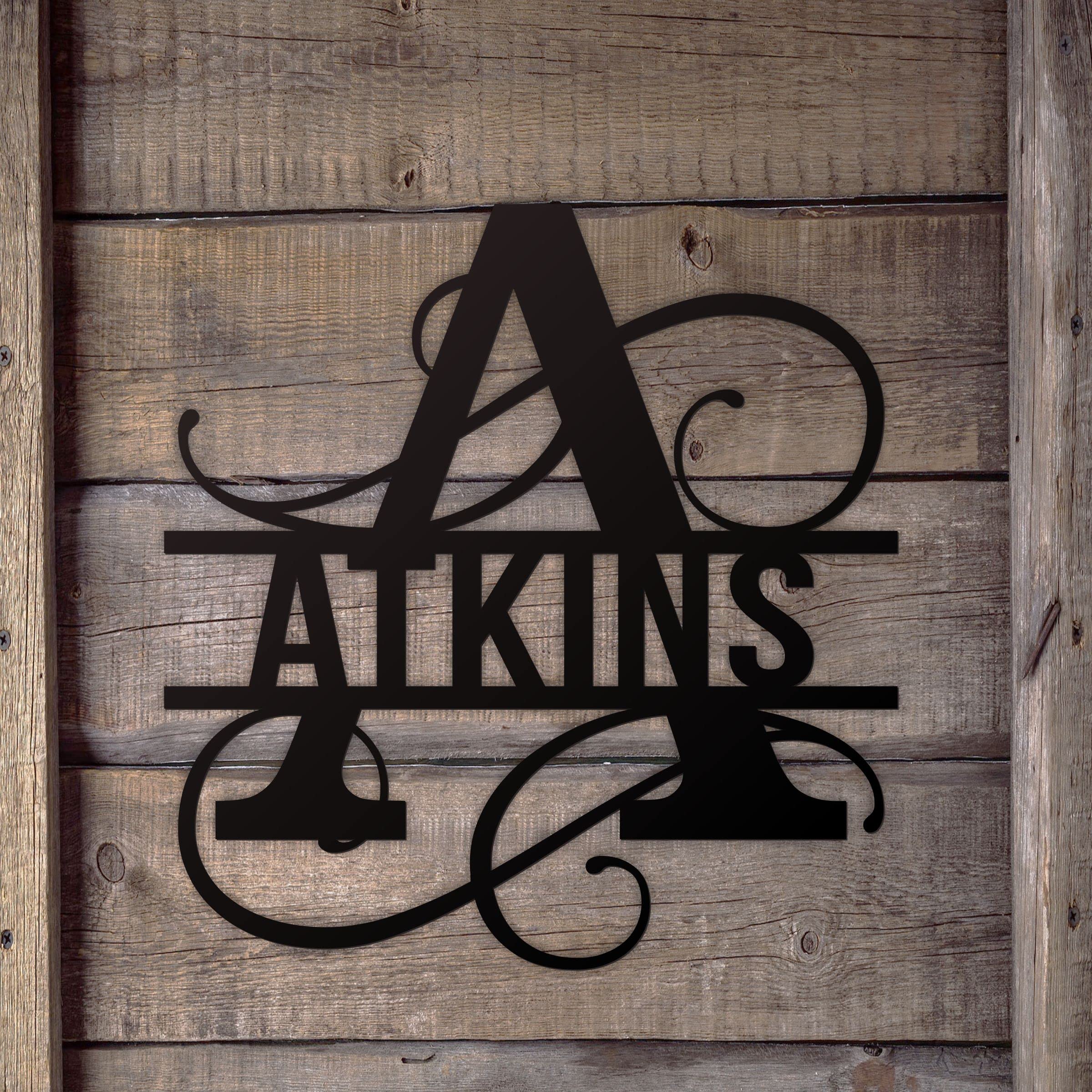Custom Metal Signs - Personalized Steel Name Plaques & Monogram Wall Decor for Home & Outdoor | Family Name Signs, Split Letter Monograms - Perfect for Housewarming Gifts, Front Porch Decor, and Rustic Home Signage