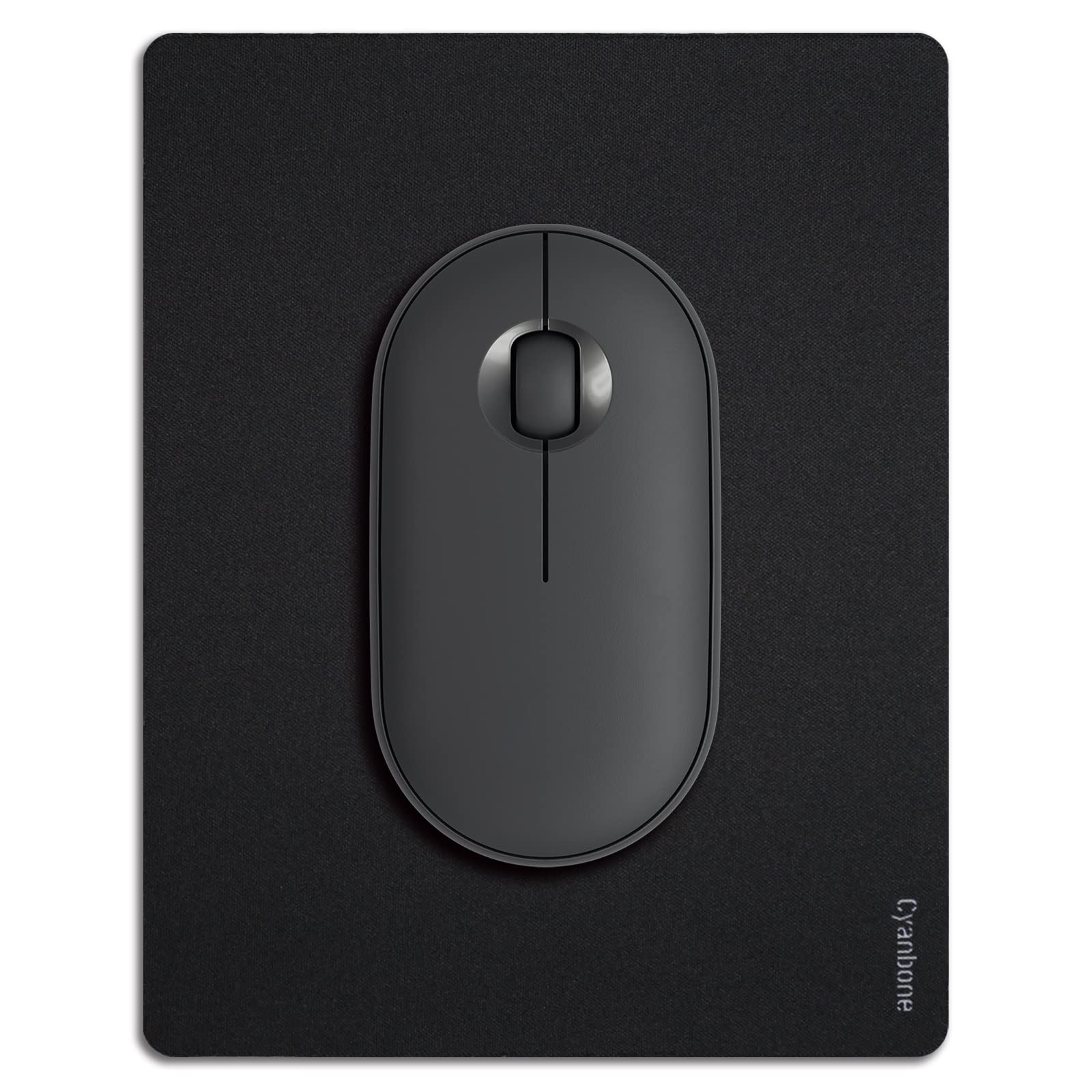 Mini Mouse Pad 5.5x7 Inches - Small Portable Non-Slip Rubber Base Mousepad for Laptop, Wireless Mouse | Waterproof Travel Mouse Pad for Office, Home & Gaming (Black)