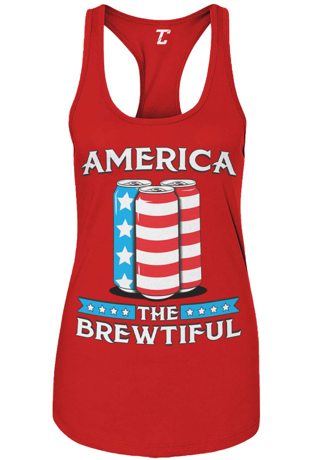 America The Brewtiful - Stylish USA Beer Print Women's Tank Top for Summer, Parties & Casual Outfits | Patriotic American Apparel