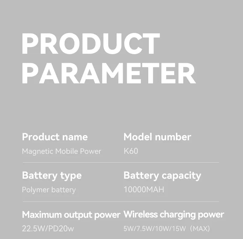 Sanag K60 Magnetic Wireless Fast Charging Power Bank 10000mAh - Portable Battery Pack for iPhone 15/14/13/12, Samsung Galaxy, AirPods | Perfect for Travel, Camping & Emergency Charging