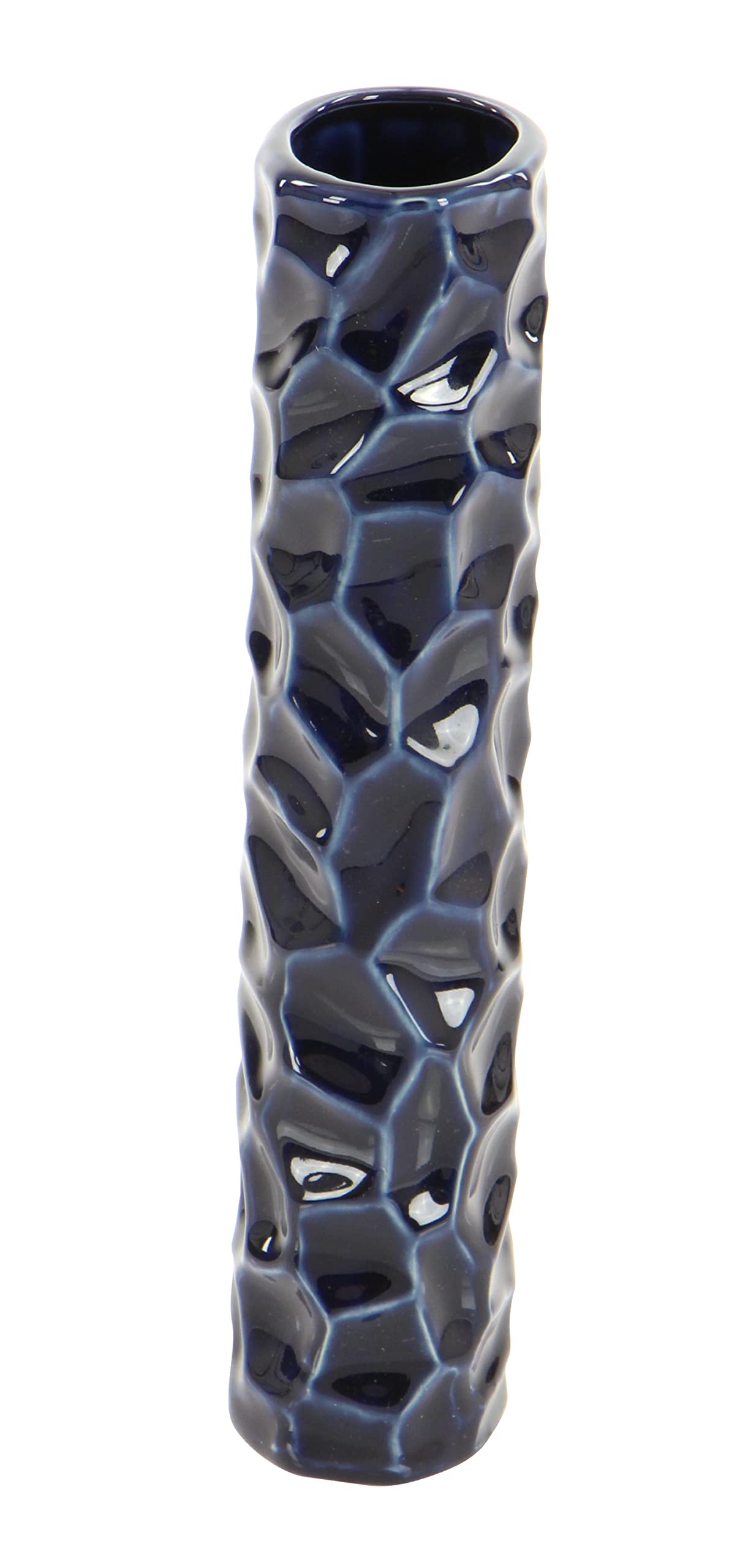 Deco 79 Ceramic Vase Set of 3 - Blue Floral Patterned Decorative Vases for Home, Living Room, Dining Table Centerpiece - 3