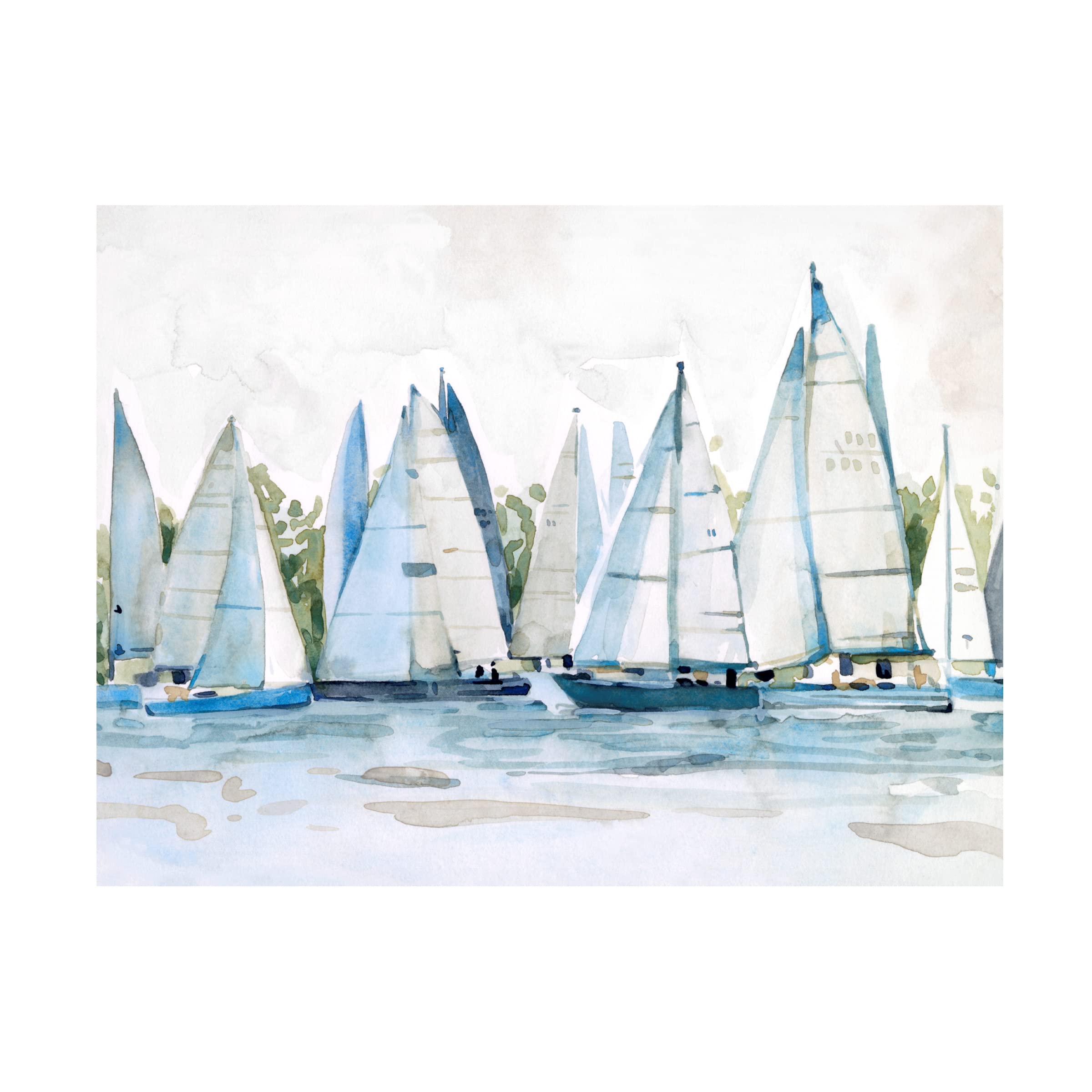 Emma Scarvey 'Pastel Marina II' Canvas Art Print - Modern Coastal Wall Decor for Living Room, Bedroom & Office - Trademark Fine Art Collection