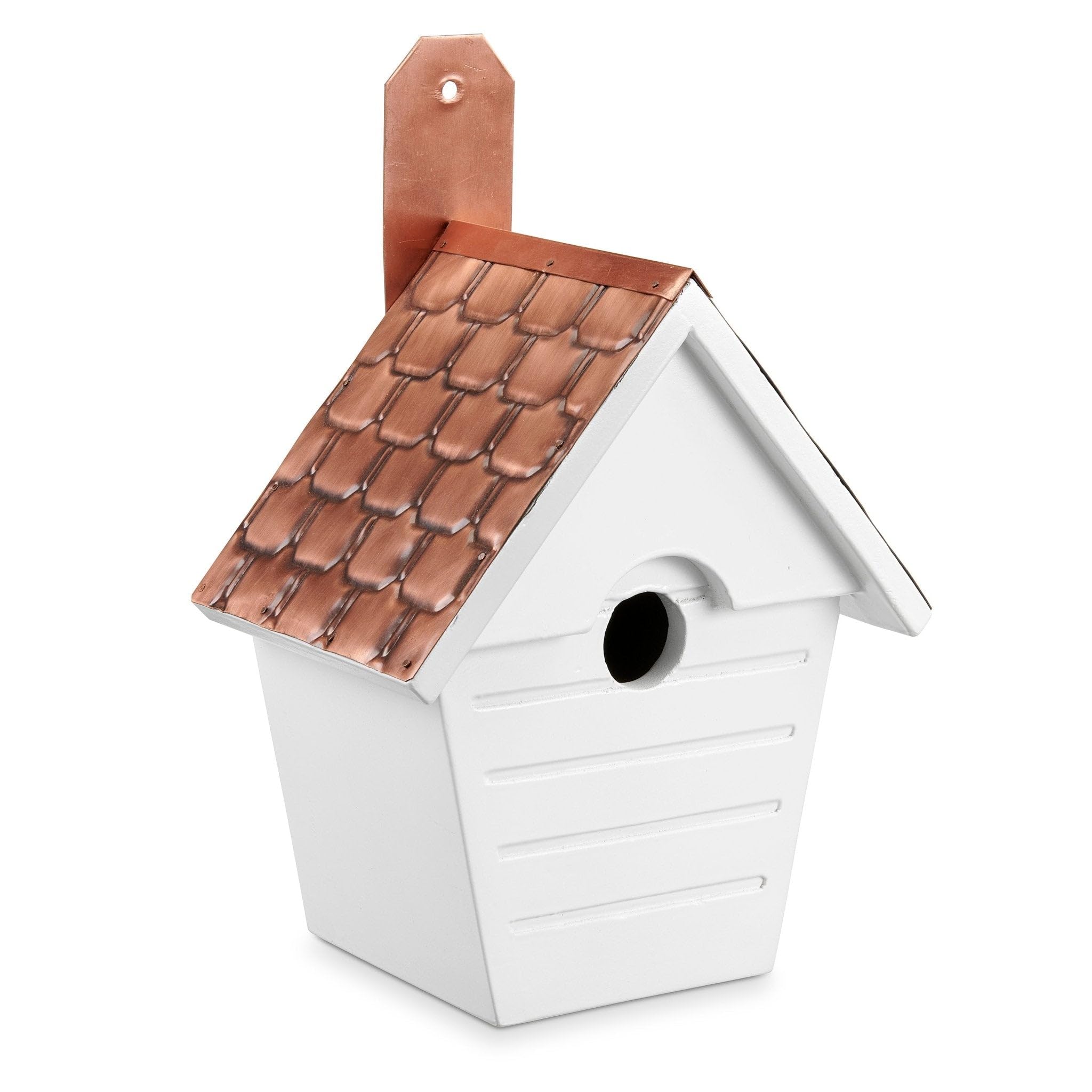 Classic Cottage Bird House with Pure Copper Roof by Good Directions - Handcrafted Garden Decor for Outdoor Bird Watching & Backyard Wildlife Habitat