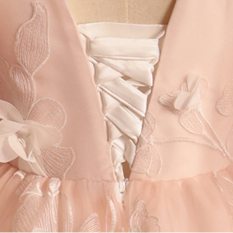 Elegant Baby Pink Birthday Party Dress for Toddlers - Formal Girls' Dresses for Special Occasions, Photo Shoots & Celebrations