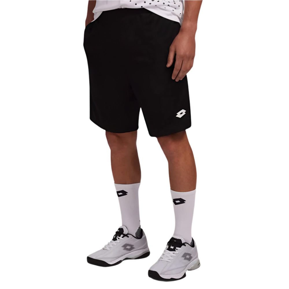 Lotto Men's Squadra II 9-Inch Athletic Shorts - Black | Breathable & Comfortable for Running, Gym & Casual Wear
