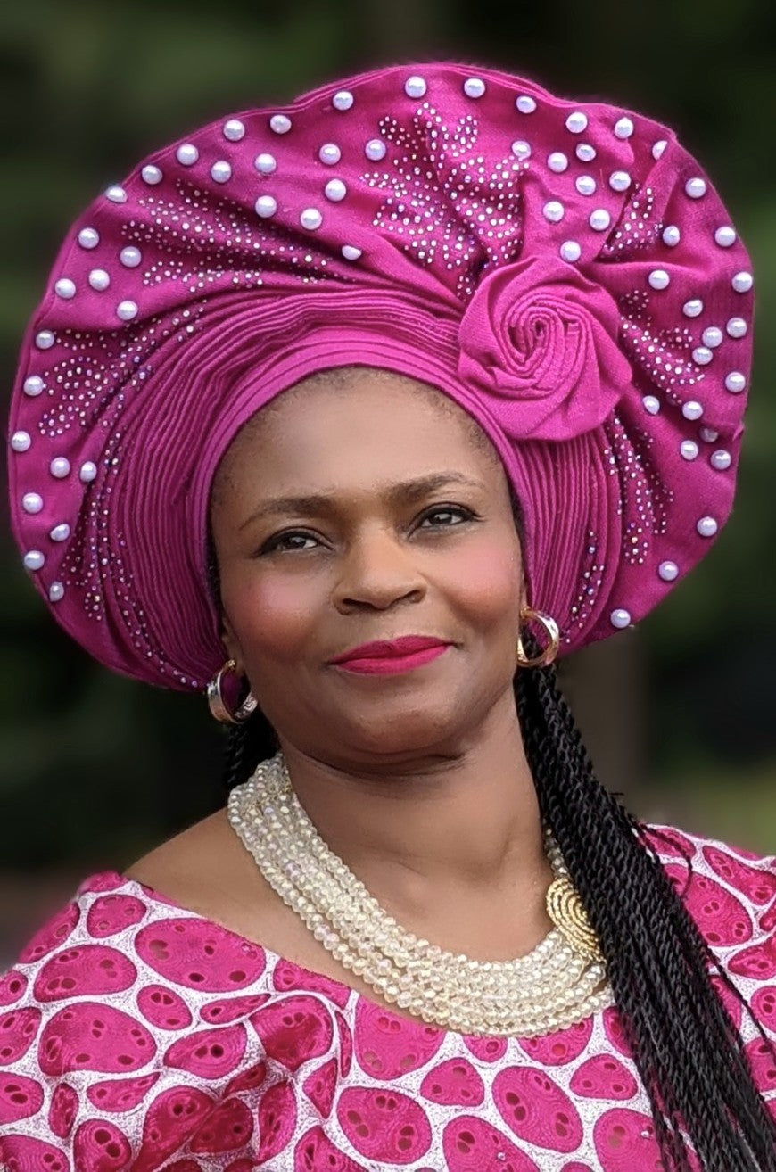 Joi African Aso Oke Pre-Tied Autogele Hat | Traditional Nigerian Headwrap | DPAFP201 | Perfect for Weddings, Parties & Cultural Events