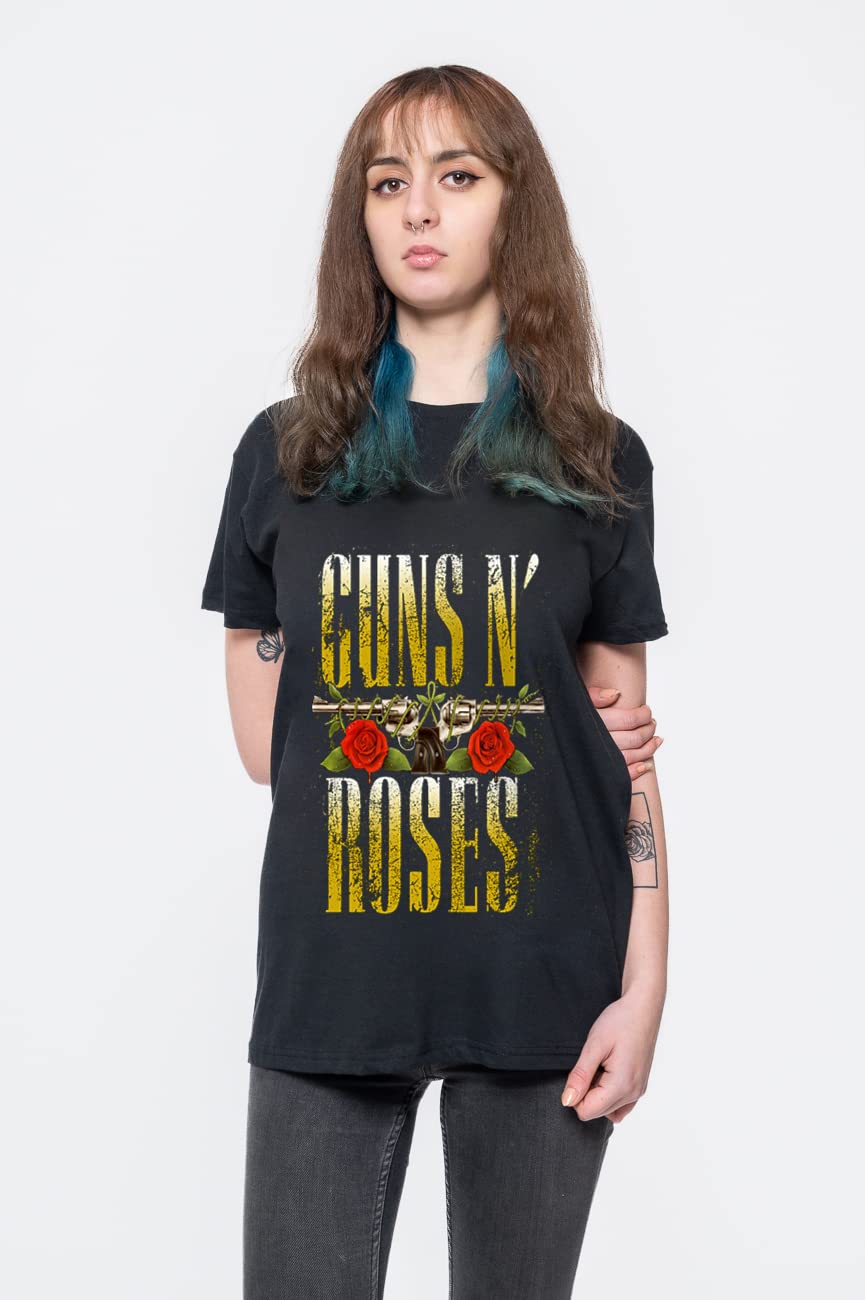 Guns N Roses Men's Big Guns Slim Fit T-Shirt - Medium Black - Rock Band Tee for Concerts & Casual Wear