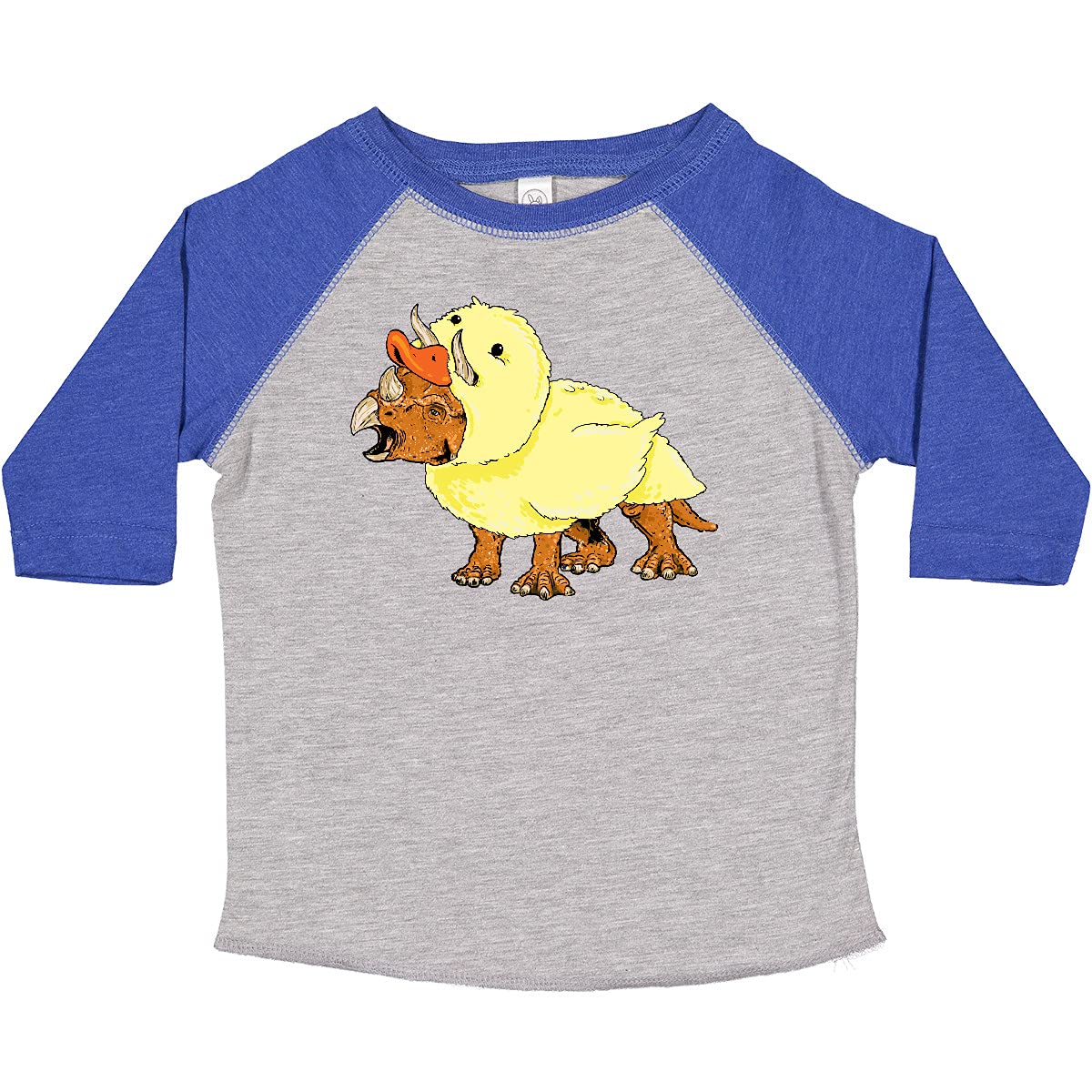 Inktastic Easter Duck Triceratops Dinosaur Toddler T-Shirt - Cute Dino Graphic Tee for Boys & Girls - Perfect for Easter, Birthday & Playdates
