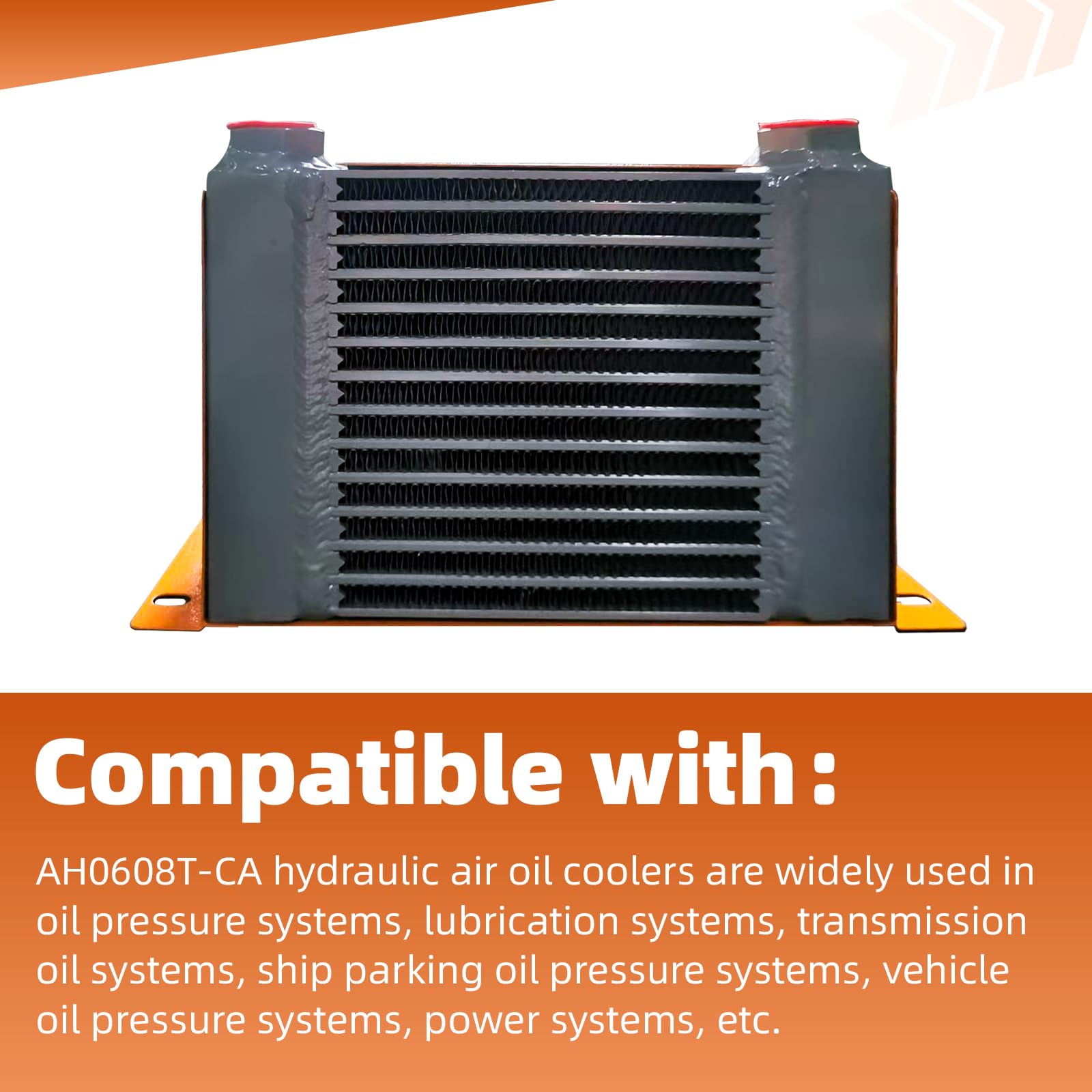 AH0608T-CA Hydraulic Air Cooler - 12V DC 38W Oil Cooling Fan with 60L/min Flow Rate - Heavy Duty Cooling Machine for Industrial Tools & Equipment - Perfect for CNC Machines, Hydraulic Systems & Power Tools