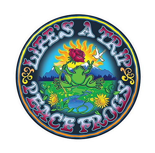 Enjoy It Peace Frogs Life's a Trip Car Sticker - Waterproof Vinyl Decal for Windows, Bumpers, Laptops & DIY Crafts - Perfect for Outdoor Adventures, Road Trips & Personalizing Your Gear