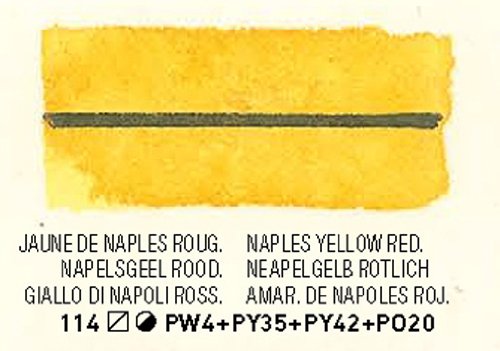 Blockx Naples Yellow Reddish 15ml Watercolor Tube - Professional Artist Paint for Watercolor Painting, Sketching & Illustration