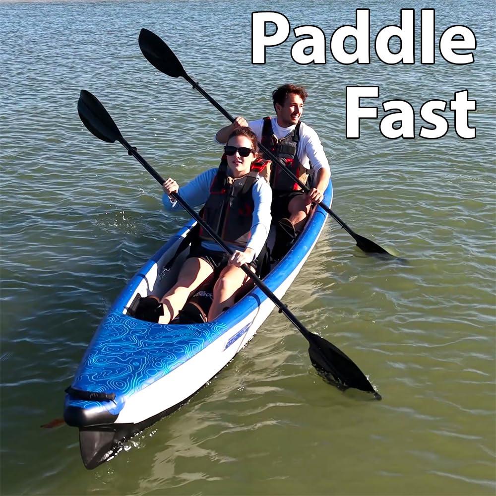 Sea Eagle RazorLite Inflatable Kayak - Lightweight Drop Stitch High-Speed Touring Kayak for Solo or Tandem Use - Includes Tall Back Seats, Paddles, Backpack, Skeg & Pump - Perfect for Lakes, Rivers & Coastal Adventures