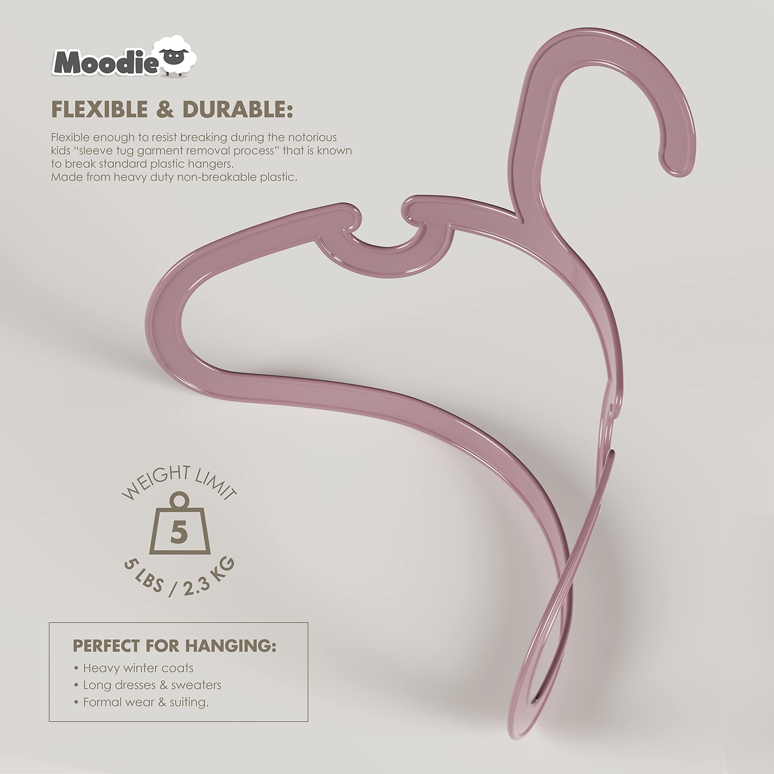 **Eco-Friendly Recycled Plastic Kids Hangers – 13.5