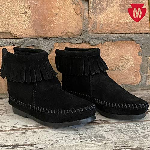 Minnetonka Women's Back Zipper Bootie - Hardsole Comfortable Ankle Boots for Casual Wear & Outdoor Walking | Soft Leather & Stylish Design