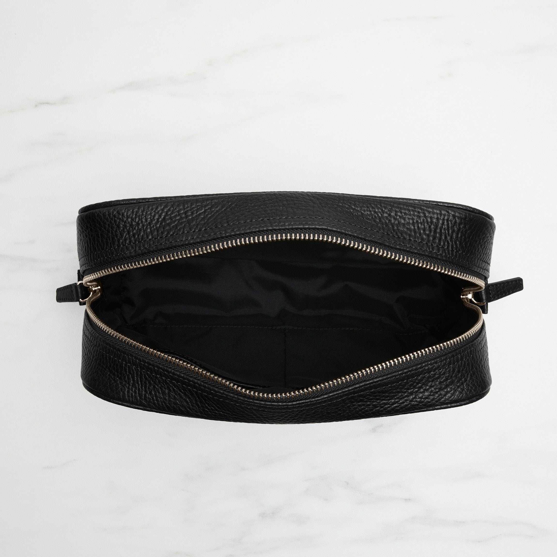 Premium Ebony Top Zip Toiletry Bag - Waterproof Travel Cosmetic Organizer for Women & Men - Perfect for Gym, Vacation & Business Trips