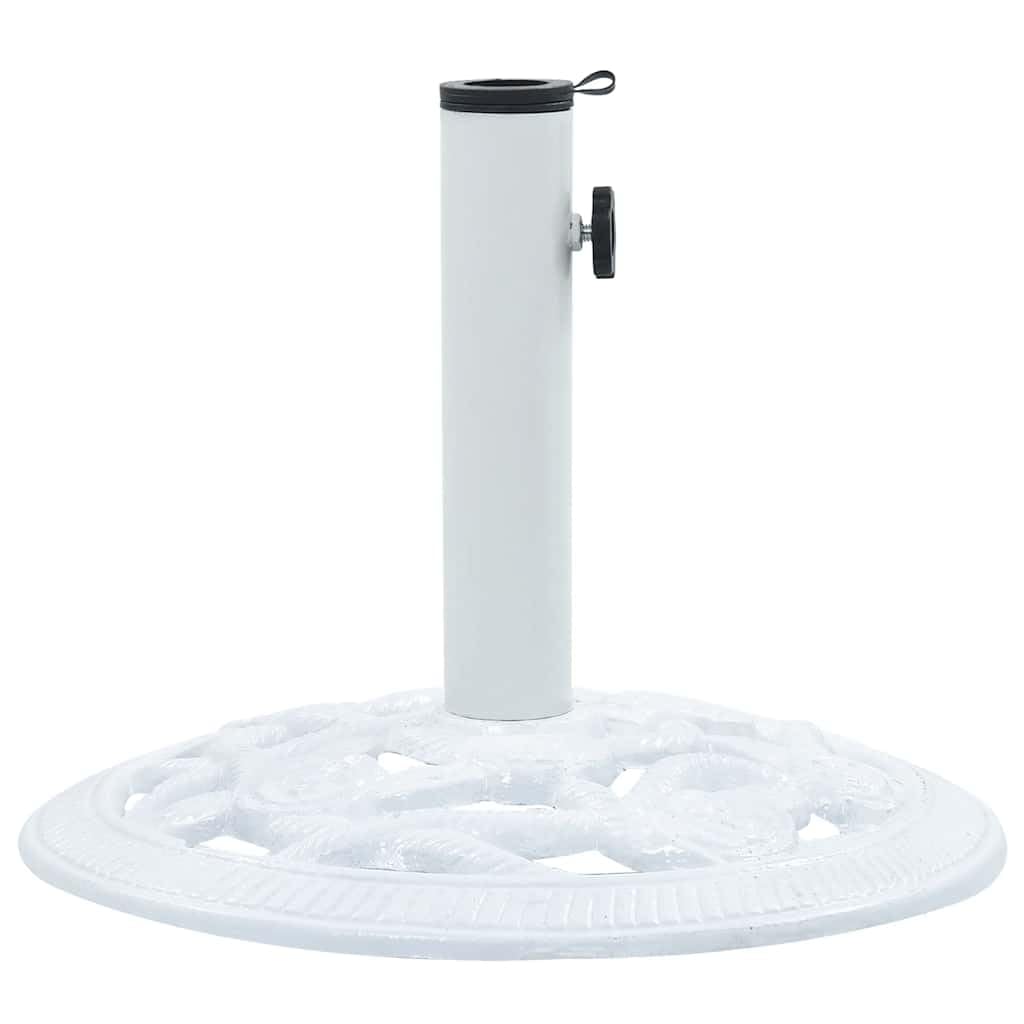Heavy Duty 19.8 lb Cast Iron Umbrella Base - 15.7 Inch White Outdoor Patio Stand for Market Umbrellas, Perfect for Poolside, Garden, Deck, and Backyard Use
