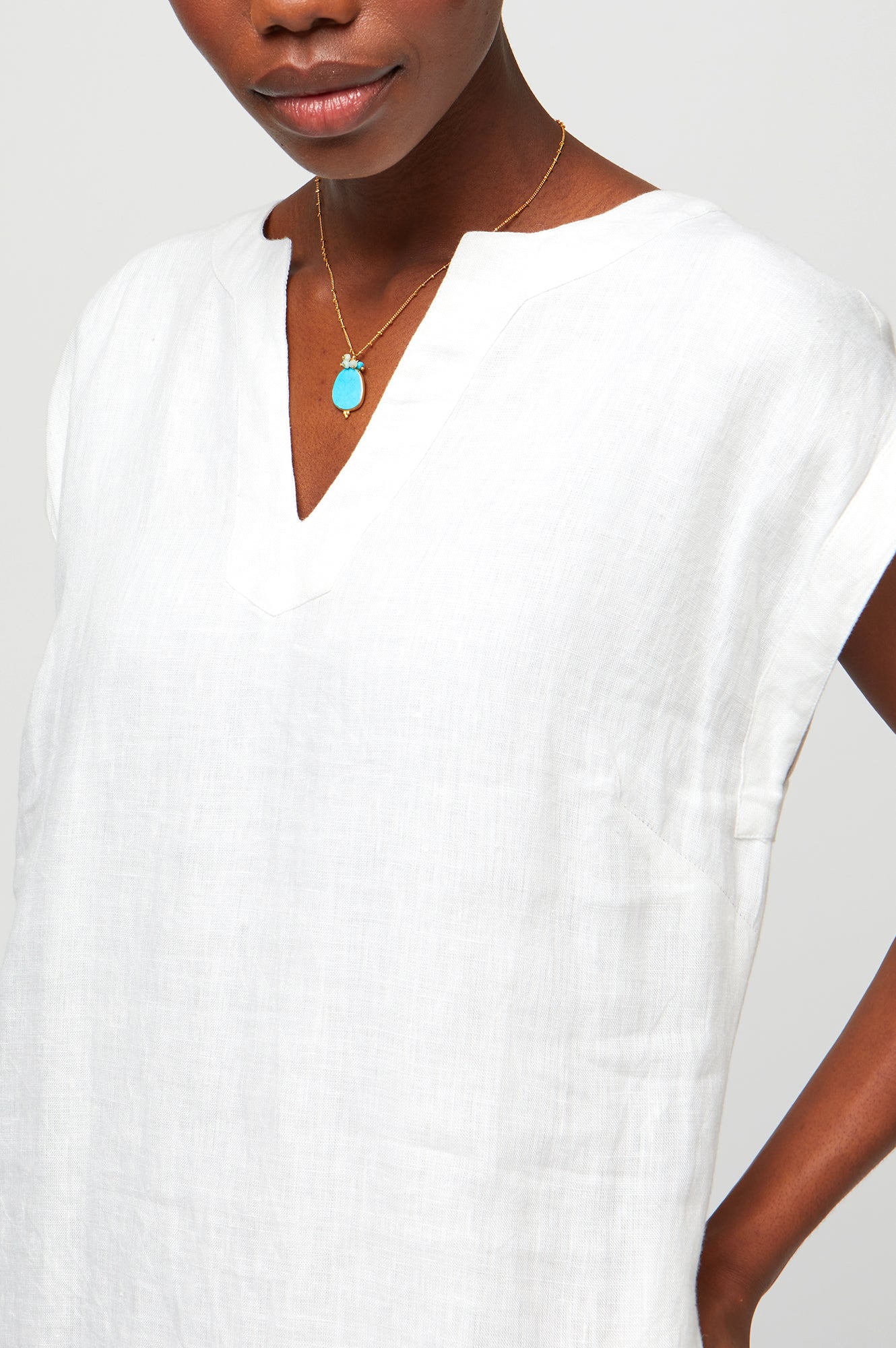 Dori Linen Dress for Women - Breathable White Summer Maxi Dress | Perfect for Beach Vacations, Brunch Dates & Casual Outings