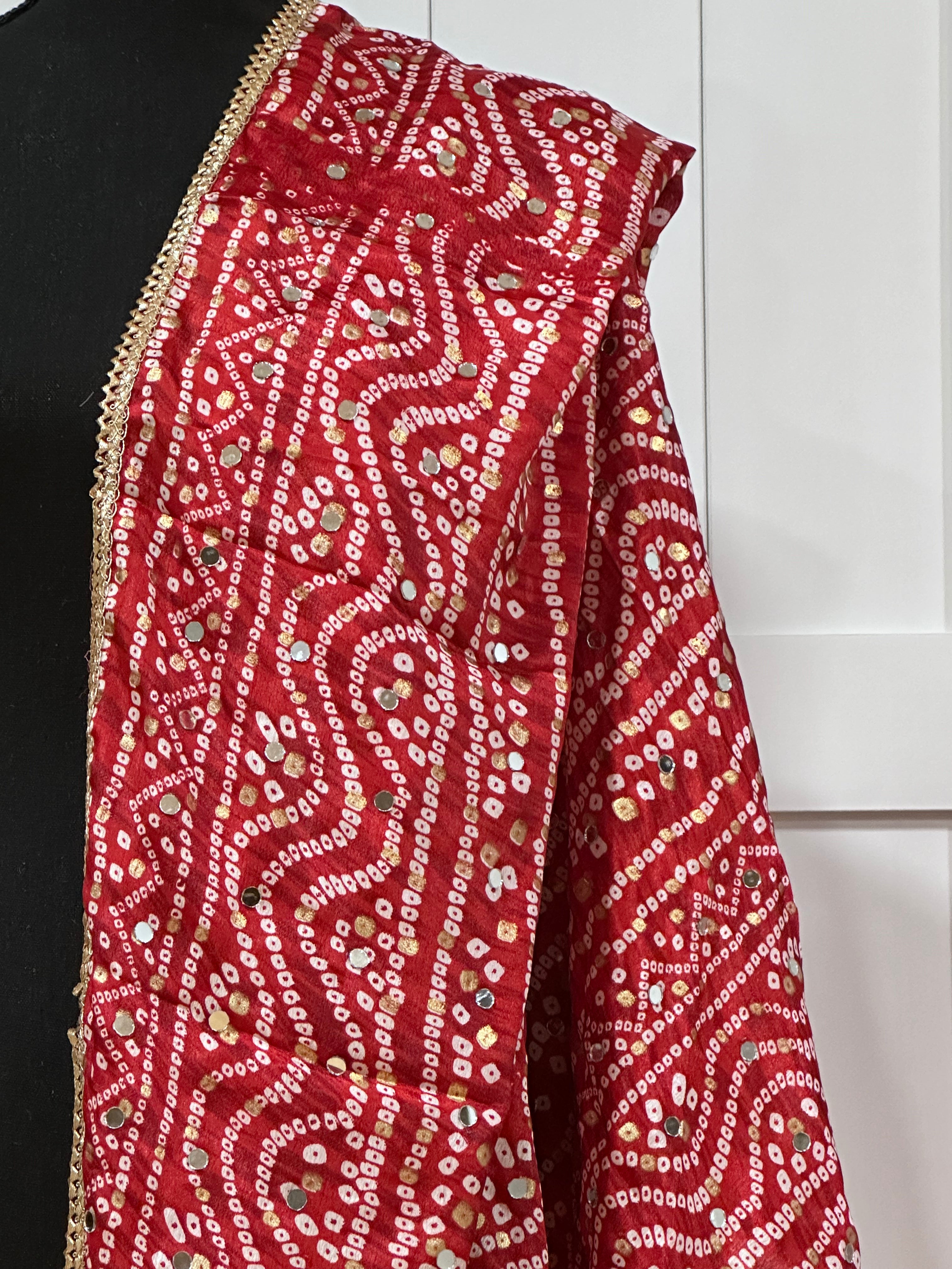 Bandhini Dupattas - Handmade Indian Scarves for Women, Stylish & Lightweight - Perfect for Weddings, Parties & Festive Occasions