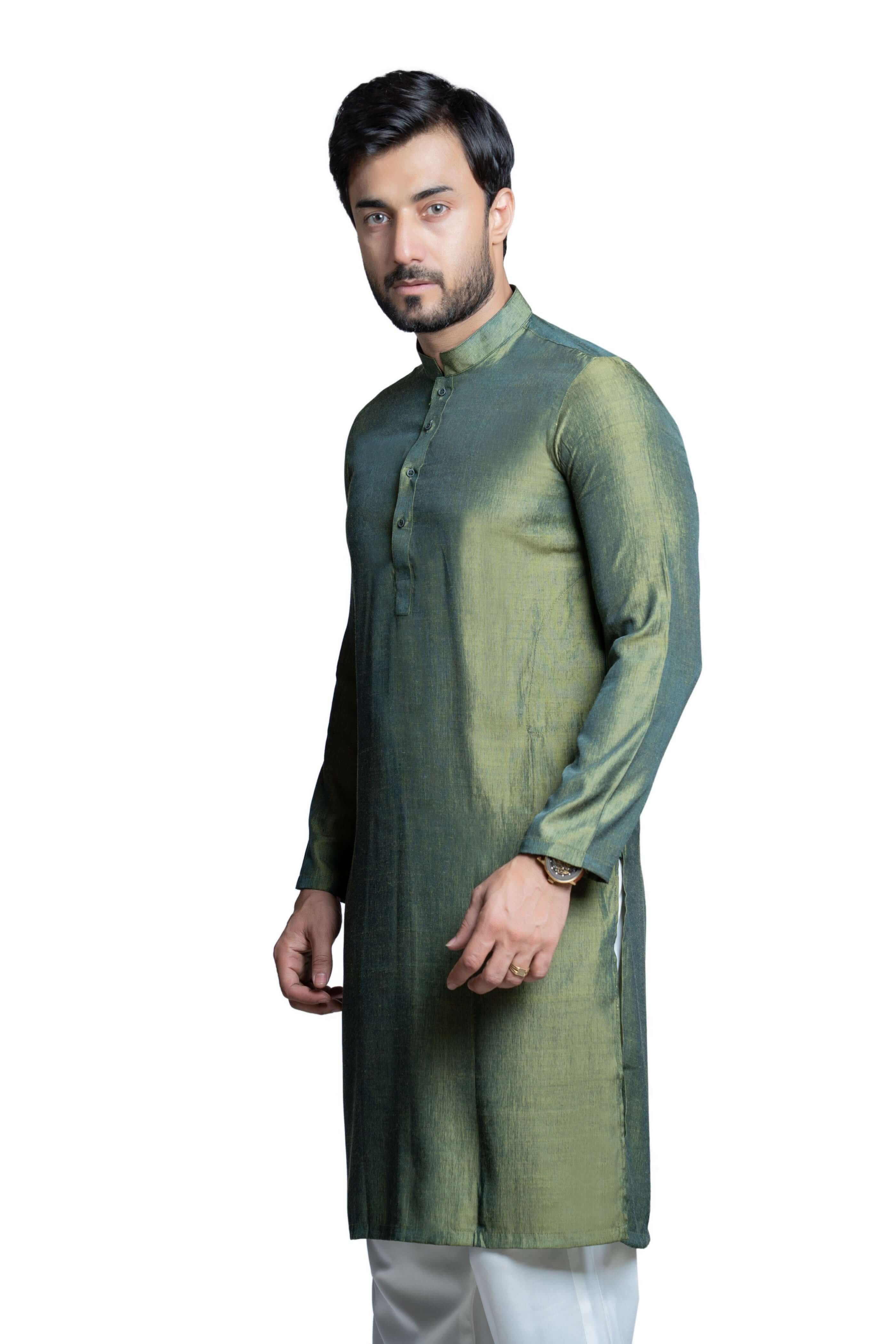 Classic Emerald Green Viscose Poly Kurta with White Pyjama Set | Comfortable Indian Ethnic Wear for Women | Perfect for Festivals, Weddings & Casual Wear
