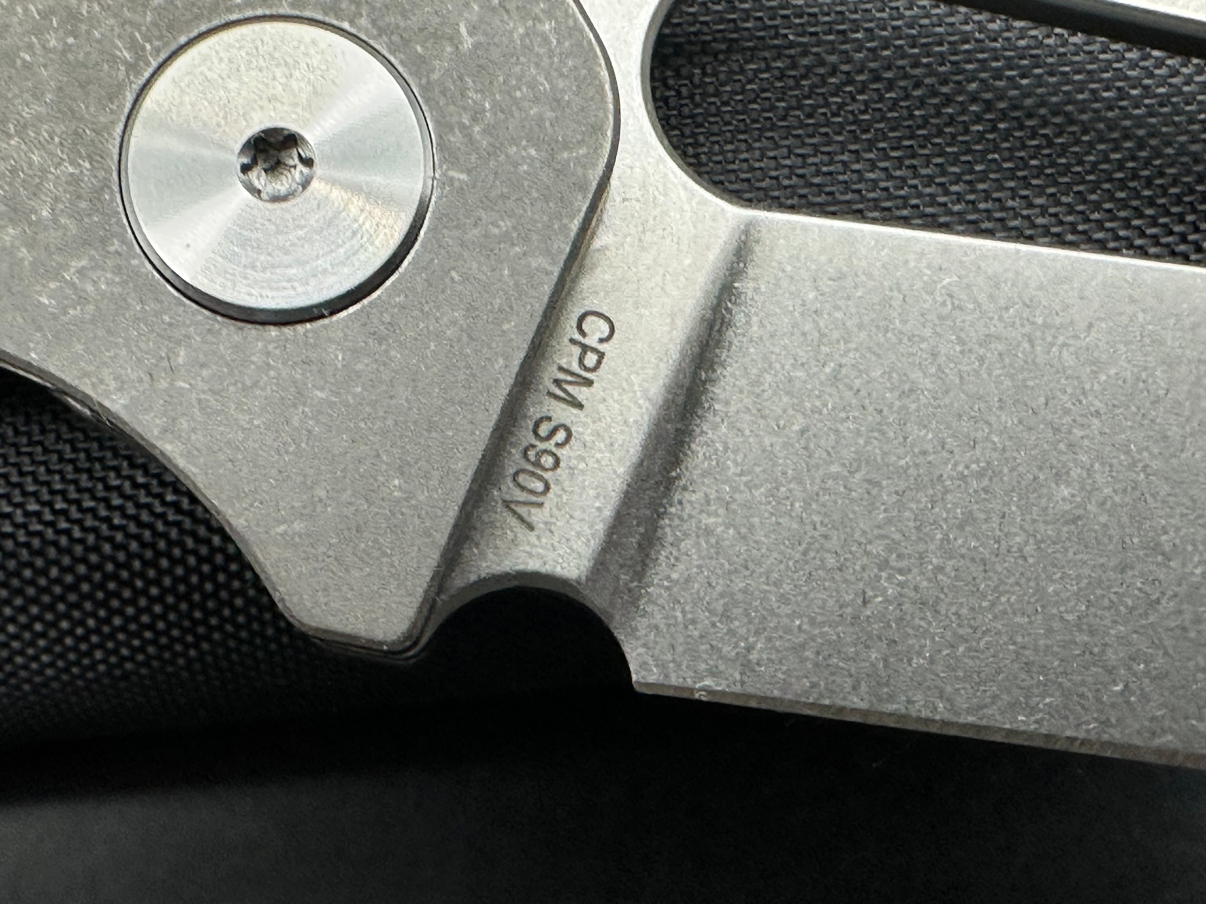 Asher Spiro Ti 3.2 CPM S90V Folding Knife - Stonewash Blade & Darkwash Titanium Handle - EDC, Outdoor, Camping, Survival Gear