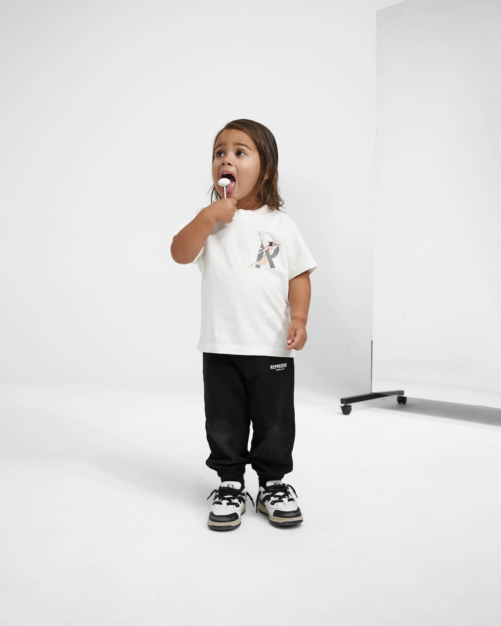 Mini Storms In Heaven Graphic T-Shirt - Soft Cotton Flat White Tee for Casual Wear & Street Style