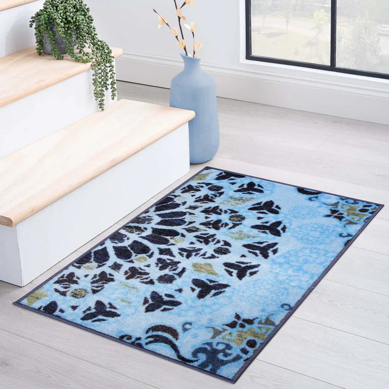 Thalia Damask Medallion Non-Slip Washable Indoor Area Rug - Soft Living Room Carpet, Bedroom Runner, Home Decor for Cozy Spaces