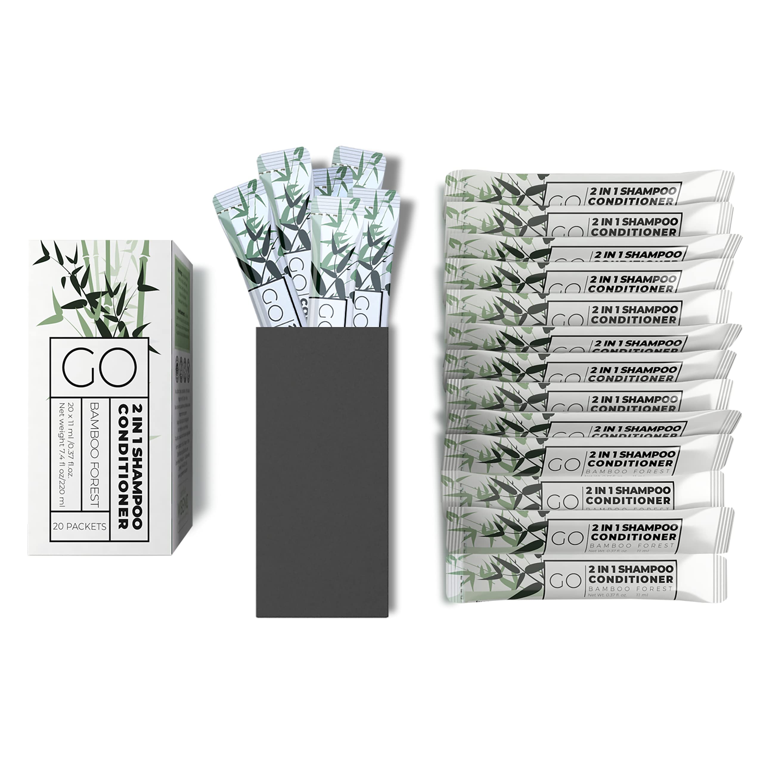 GO Essentials 2-in-1 Shampoo & Conditioner with Body Wash Travel Packets - Portable Toiletries for Hotels, Homeless Care Kits, AirBnB Essentials | Perfect for Travel, Camping, Gyms & Emergency Preparedness