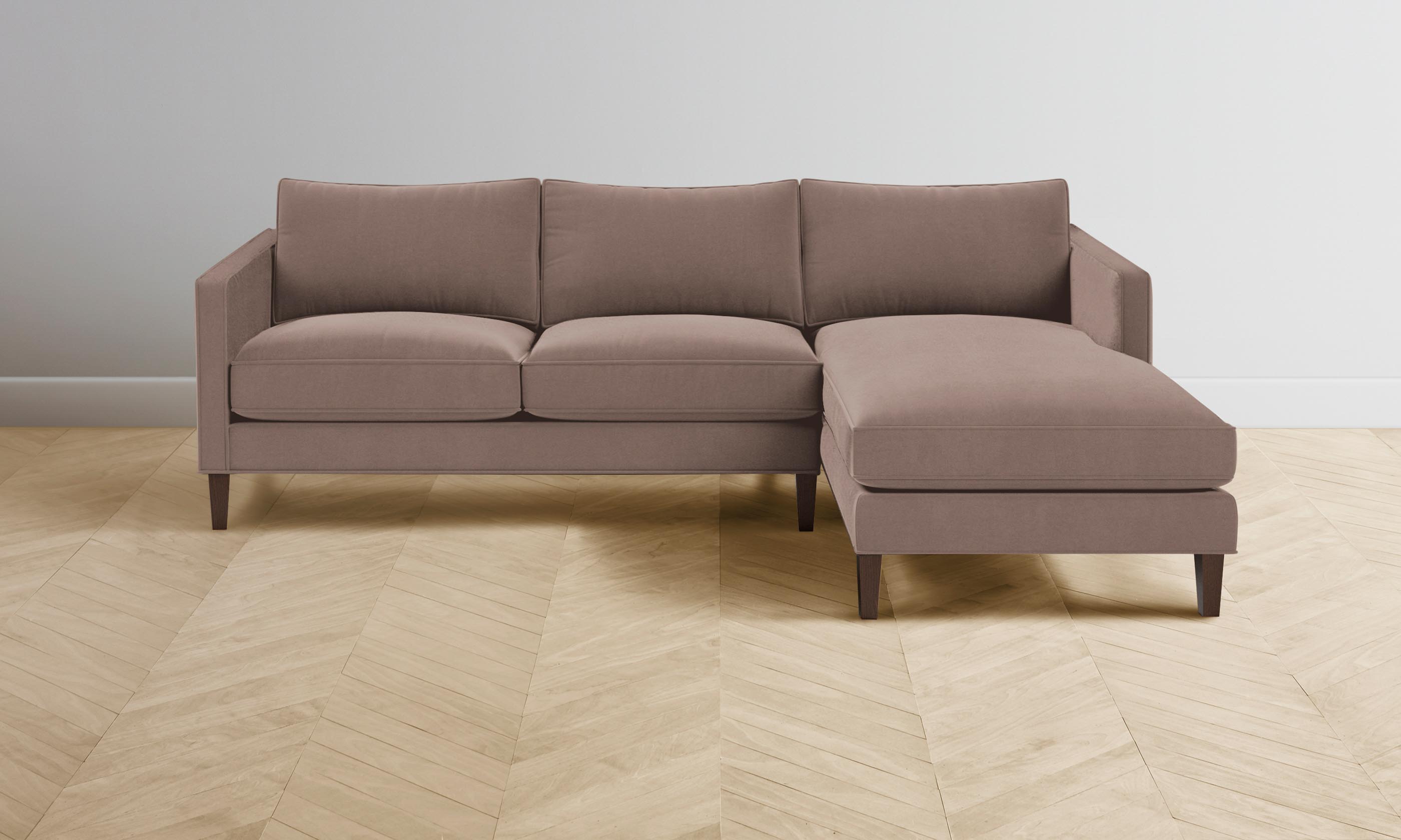 Crosby Sectional Sofa with Mohair Upholstery in Peony Pink - Perfect for Living Room, Lounge, and Cozy Home Decor