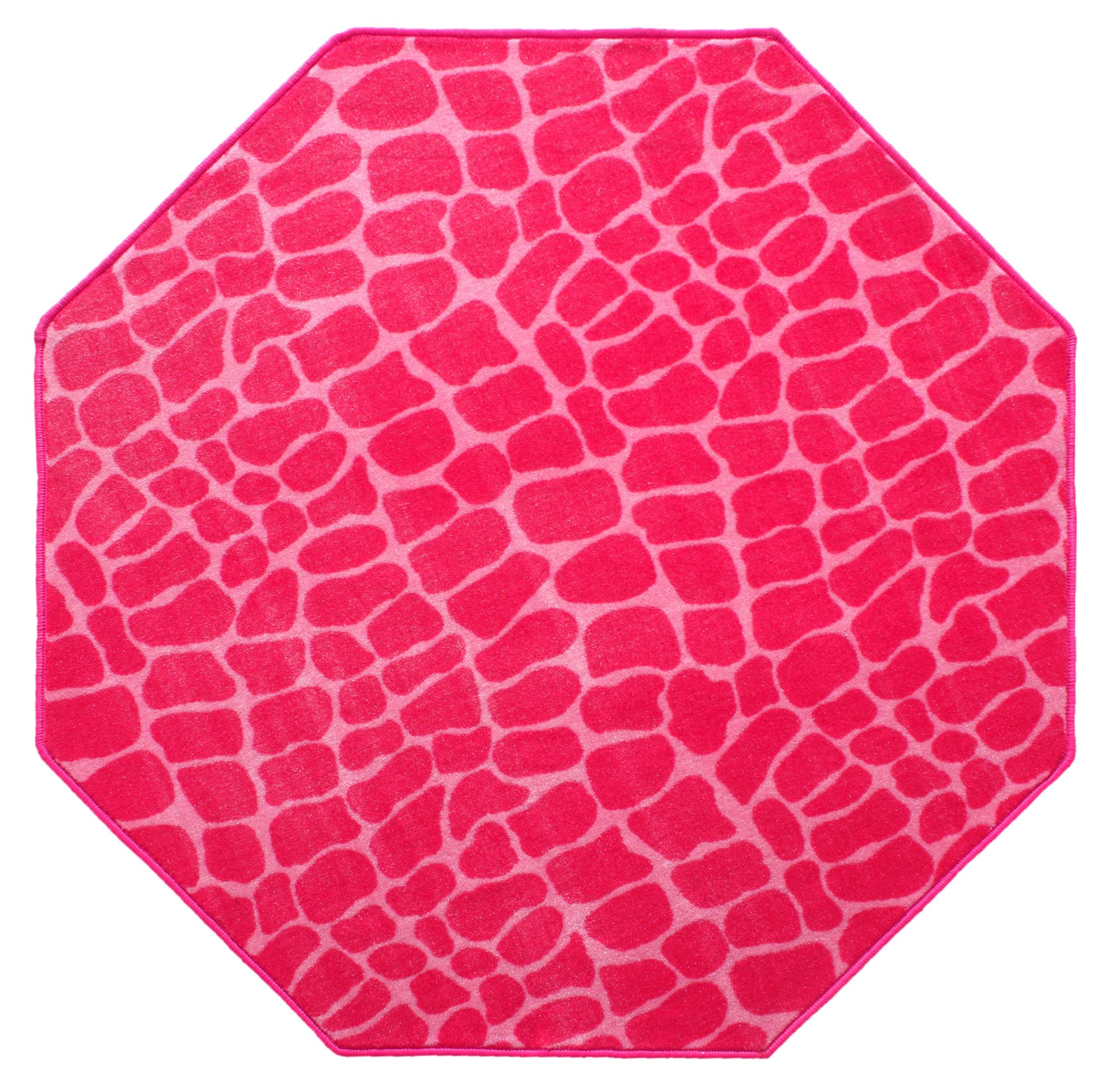 Crocodile Pink Area Rug - Animal Print Non-Slip Rug for Living Room, Nursery & Playroom | Pet-Friendly & Baby-Safe Indoor Octagon Carpet (4') - Perfect for Home Decor, Kids Room & Cozy Spaces