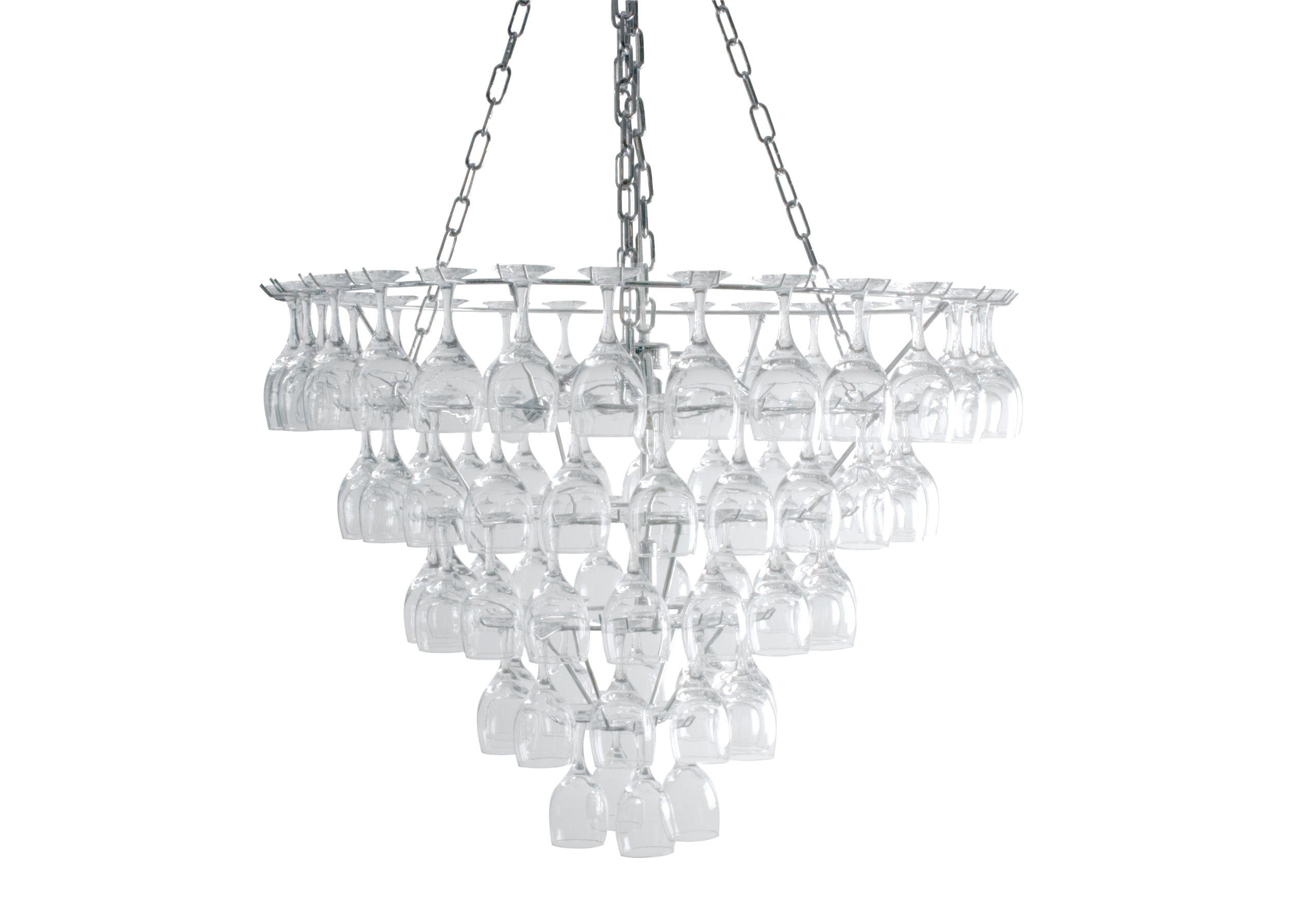 Extra Large Vino Glass Pendant Lamp - Modern Wine Bottle Chandelier for Dining Room, Kitchen Island & Bar Decor