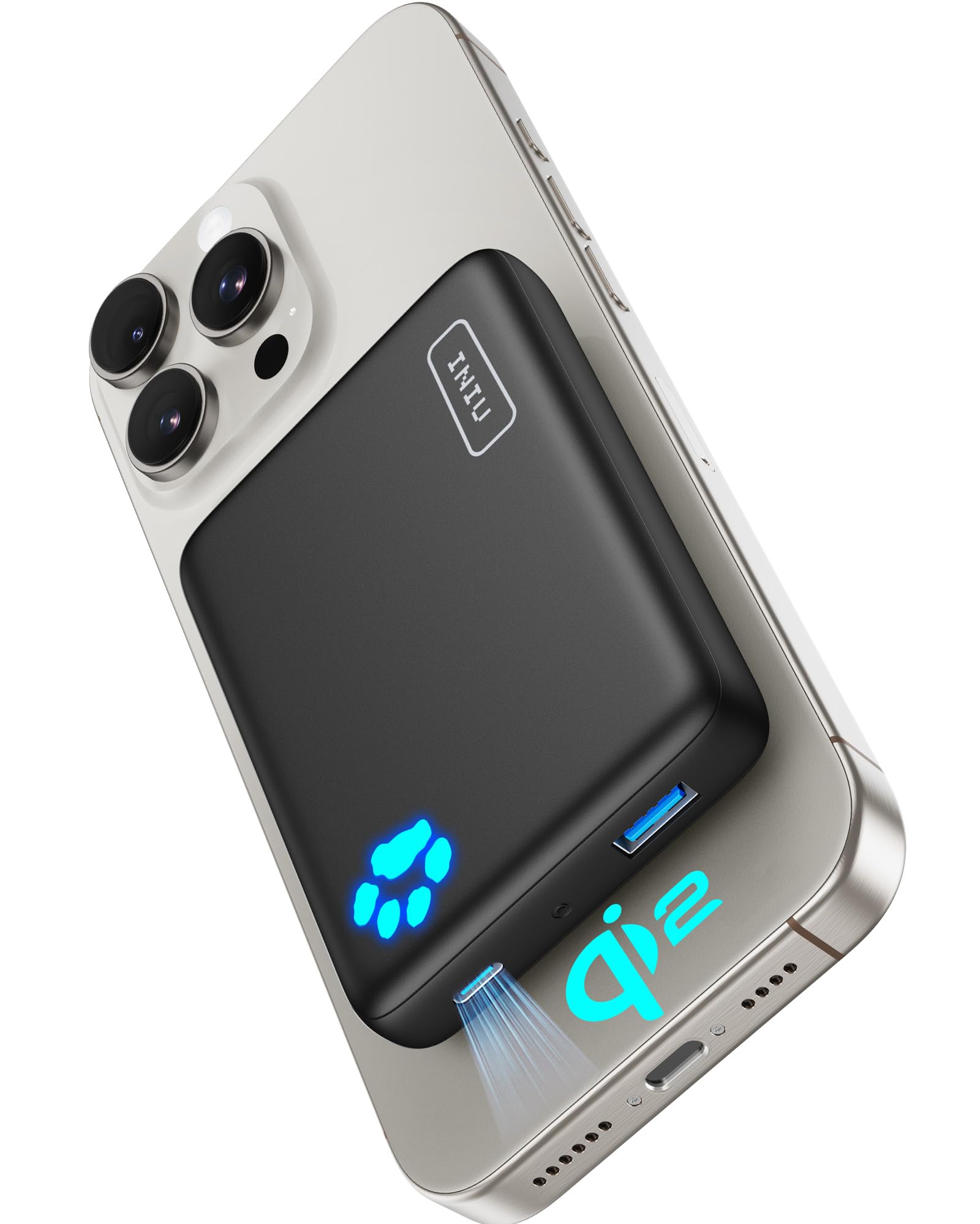 INIU Slim Qi2 Certified 10000mAh 30W Magnetic Power Bank - Wireless Portable Charger with USB C Input/Output for iPhone 16/15/14/13/12 Series | Perfect for Travel, Work, and On-the-Go Charging