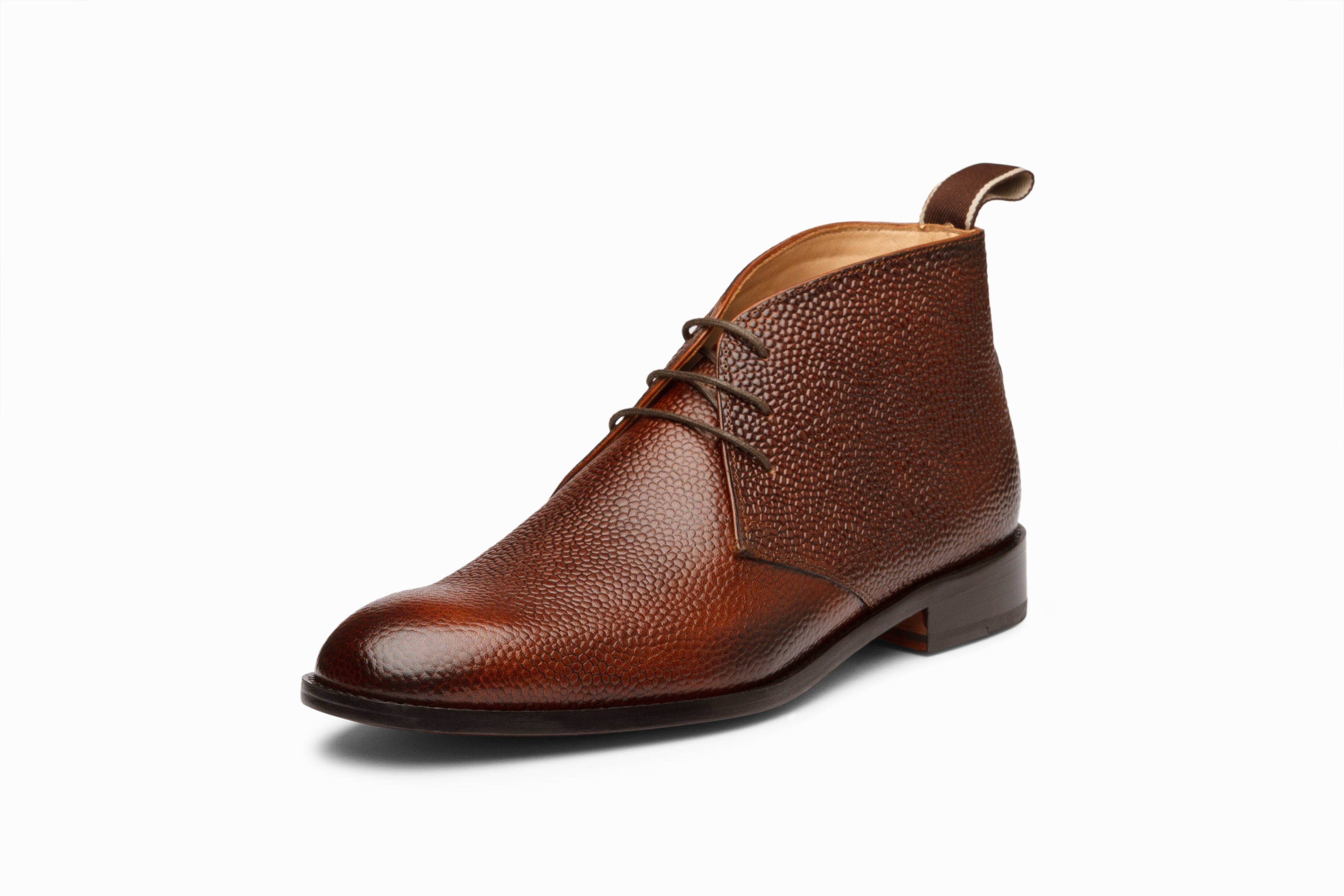 Men's Brown Grain Leather Chukka Boots - Comfortable Casual & Dress Shoes for Work, Outdoor & Everyday Wear