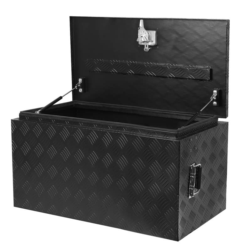GARVEE 30 Inch Heavy Duty Aluminum Pickup Truck Toolbox with Diamond Plate - Durable Storage for Truck Accessories, Tools & Equipment (Fits Most Pickup Trucks)